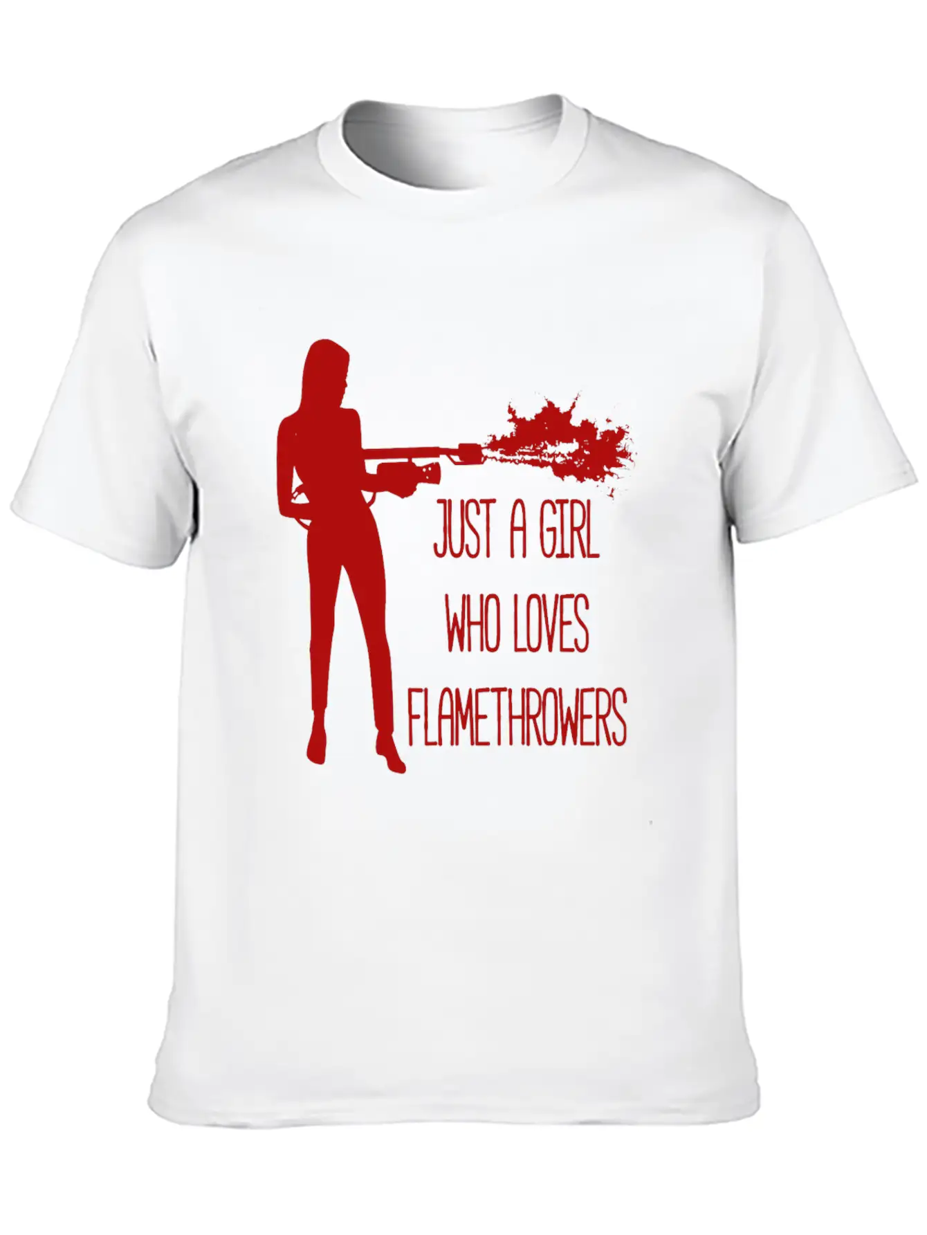 Only A Woman Who Likes Flamethrowers Fire Flames Modern Fit Casual T-Shirt – Clean And Versatile Design