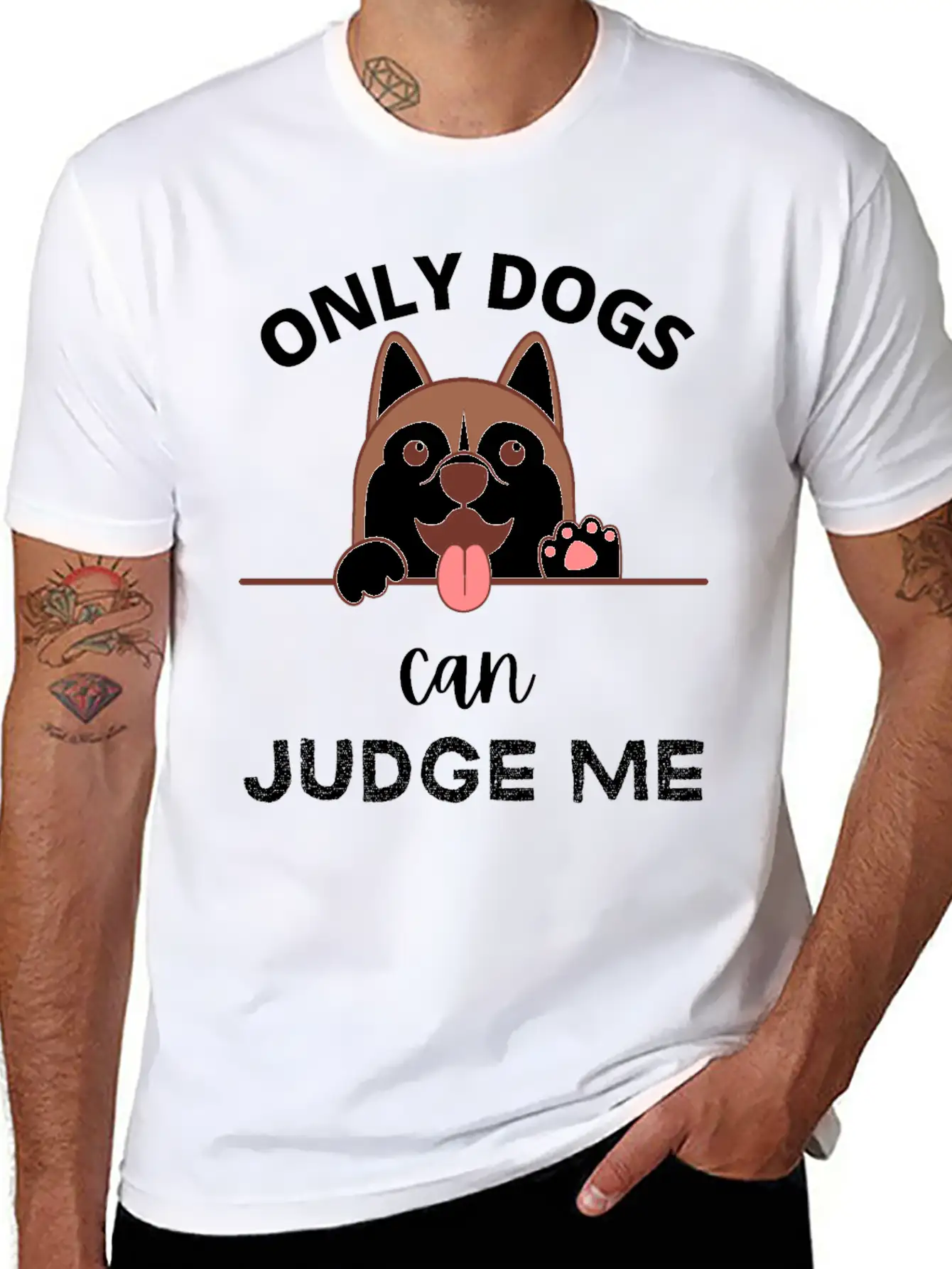 Only Dogs Can Judge Me - Dogs Lovers - Pets Lover Soft Cotton Short Sleeve Tee – Unisex Wardrobe Staple