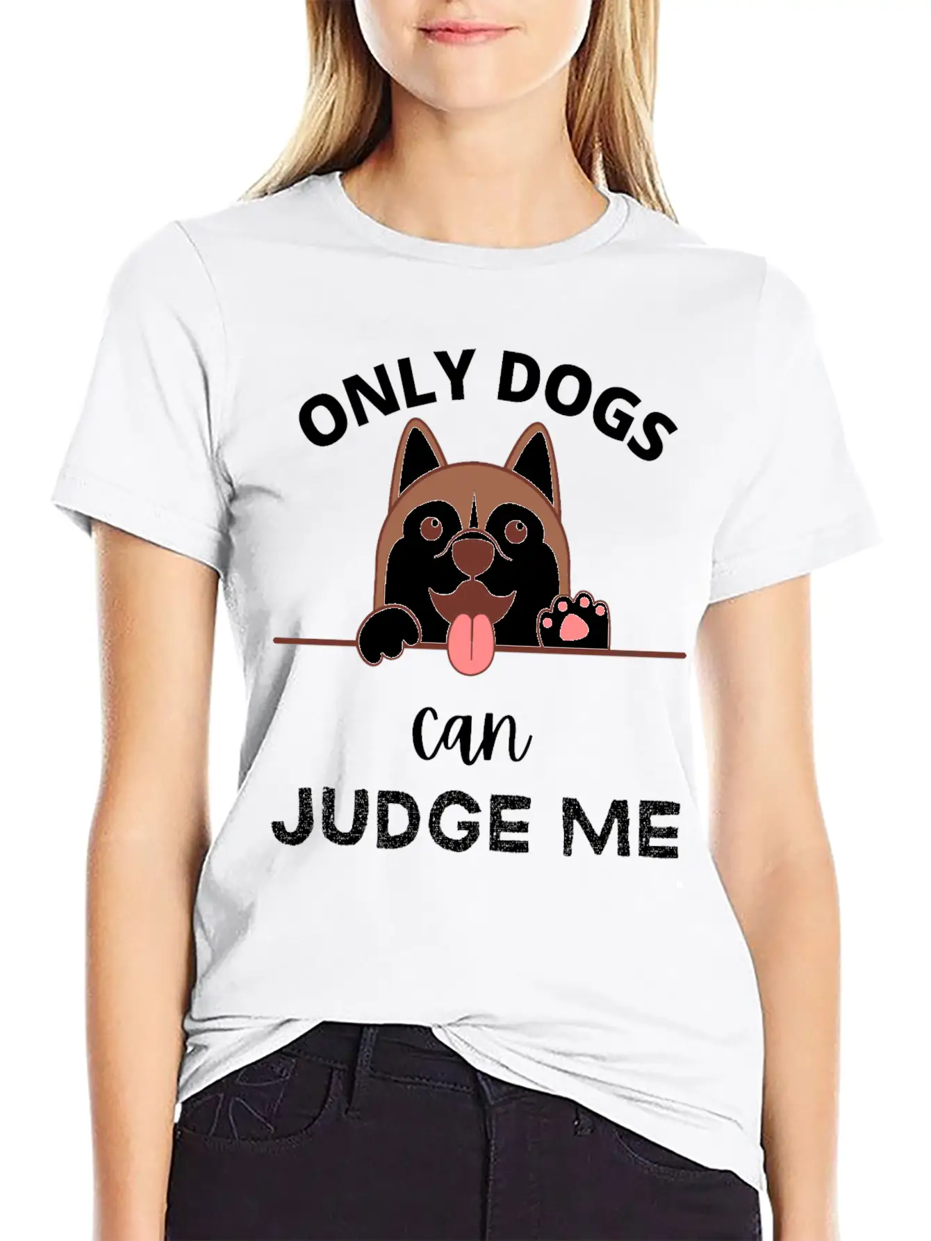 Only Dogs Can Judge Me - Dogs Lovers - Pets Lover Soft Cotton Short Sleeve Tee – Unisex Wardrobe Staple
