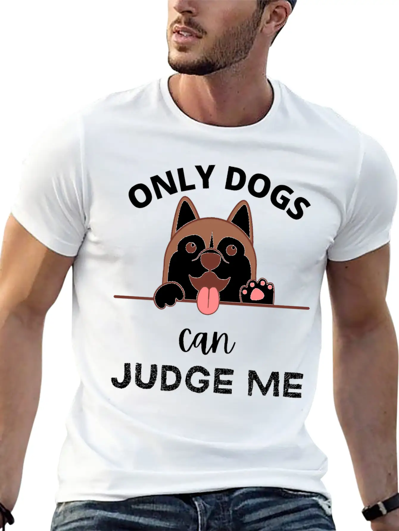Only Dogs Can Judge Me - Dogs Lovers - Pets Lover Soft Cotton Short Sleeve Tee – Unisex Wardrobe Staple