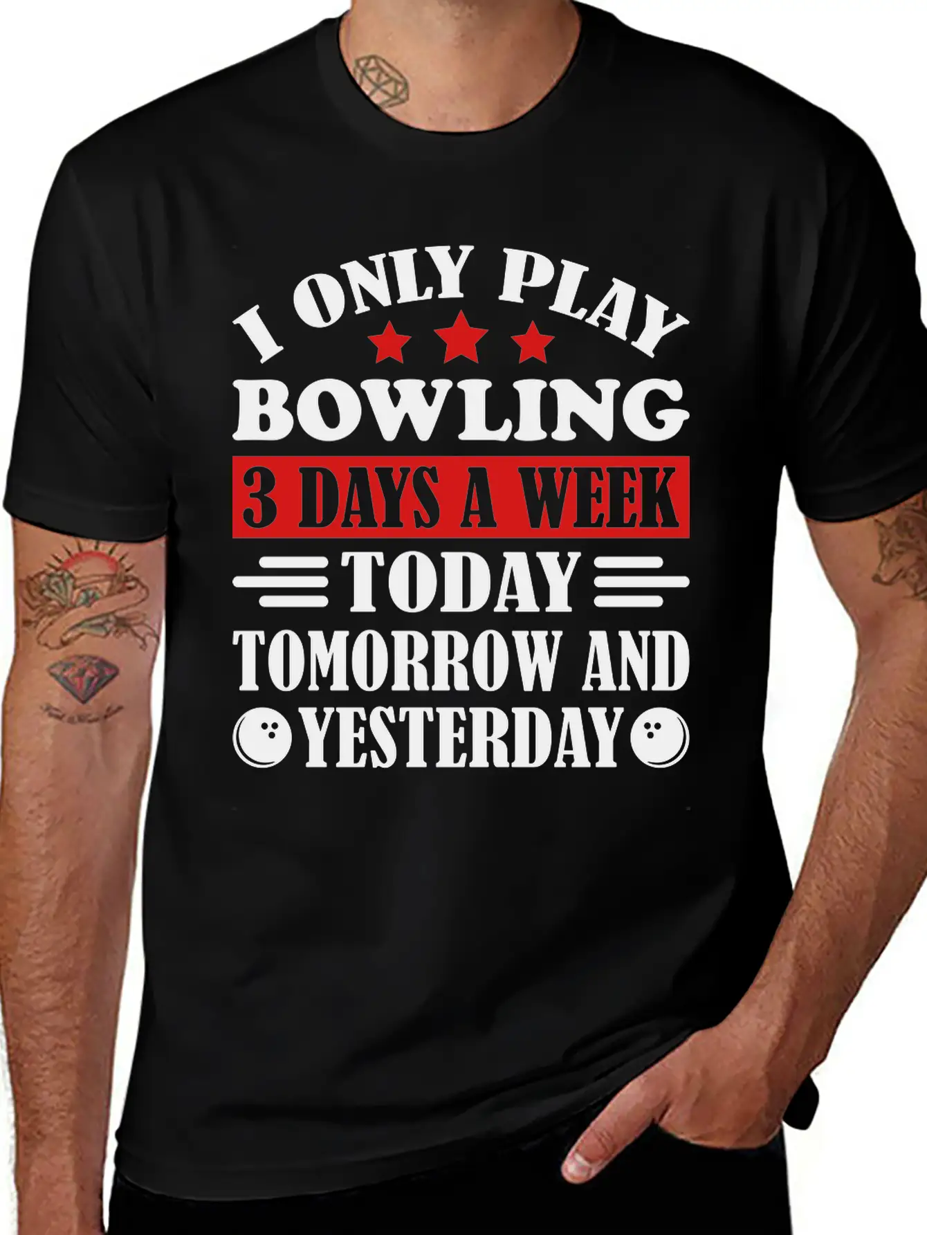 Only Play Bowling Lightweight Cotton T-Shirt – Daily Comfort Graphic Shirt