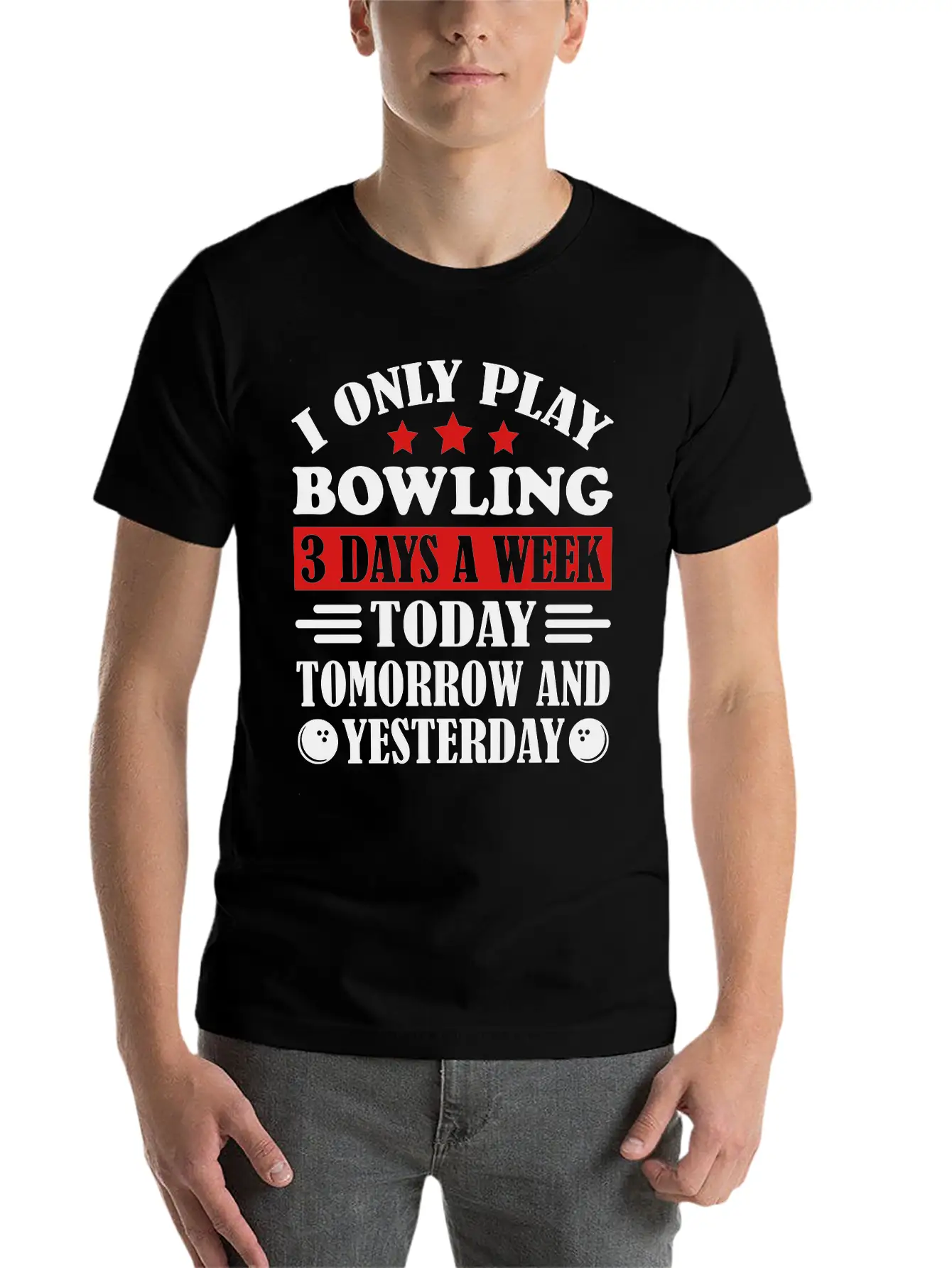 Only Play Bowling Lightweight Cotton T-Shirt – Daily Comfort Graphic Shirt