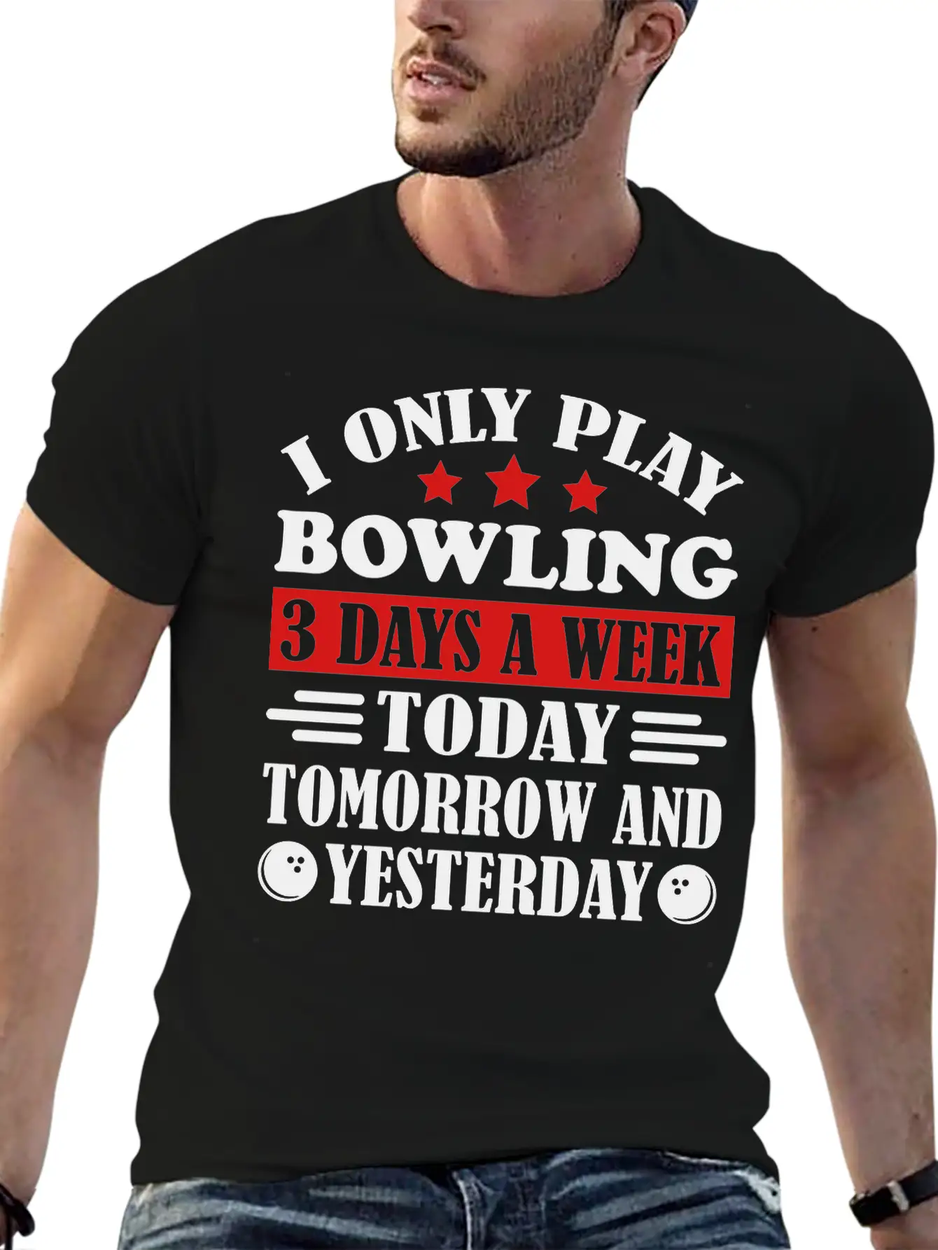 Only Play Bowling Lightweight Cotton T-Shirt – Daily Comfort Graphic Shirt