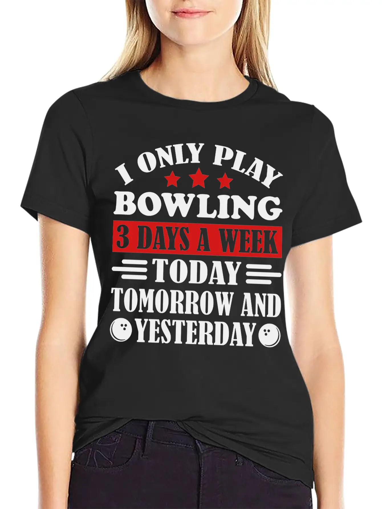 Only Play Bowling Lightweight Cotton T-Shirt – Daily Comfort Graphic Shirt