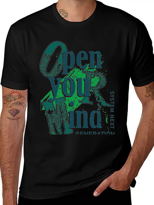 Open Your Mind Title Of Creativity Text Arts Lightweight Cotton T-Shirt – Daily Comfort Graphic Shirt