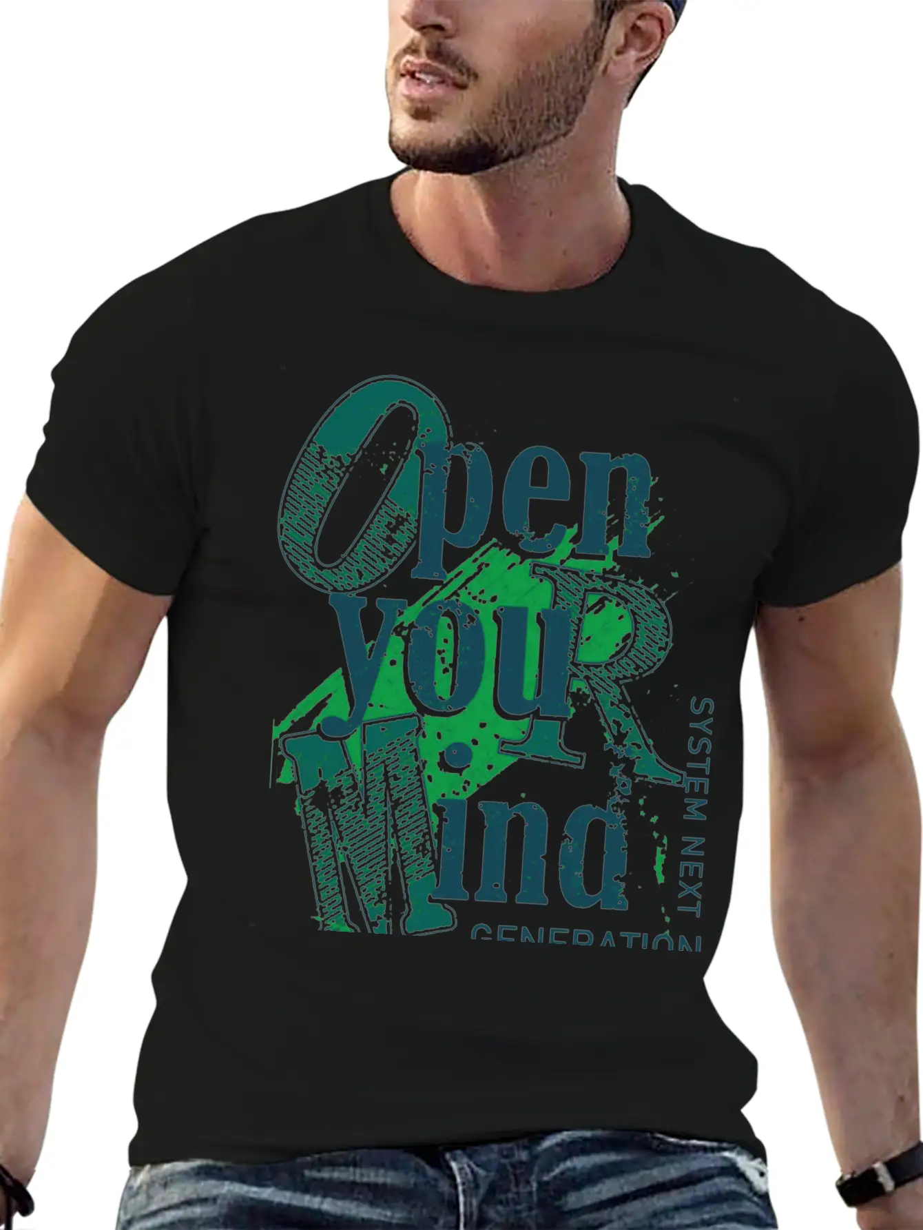 Open Your Mind Title Of Creativity Text Arts Lightweight Cotton T-Shirt – Daily Comfort Graphic Shirt