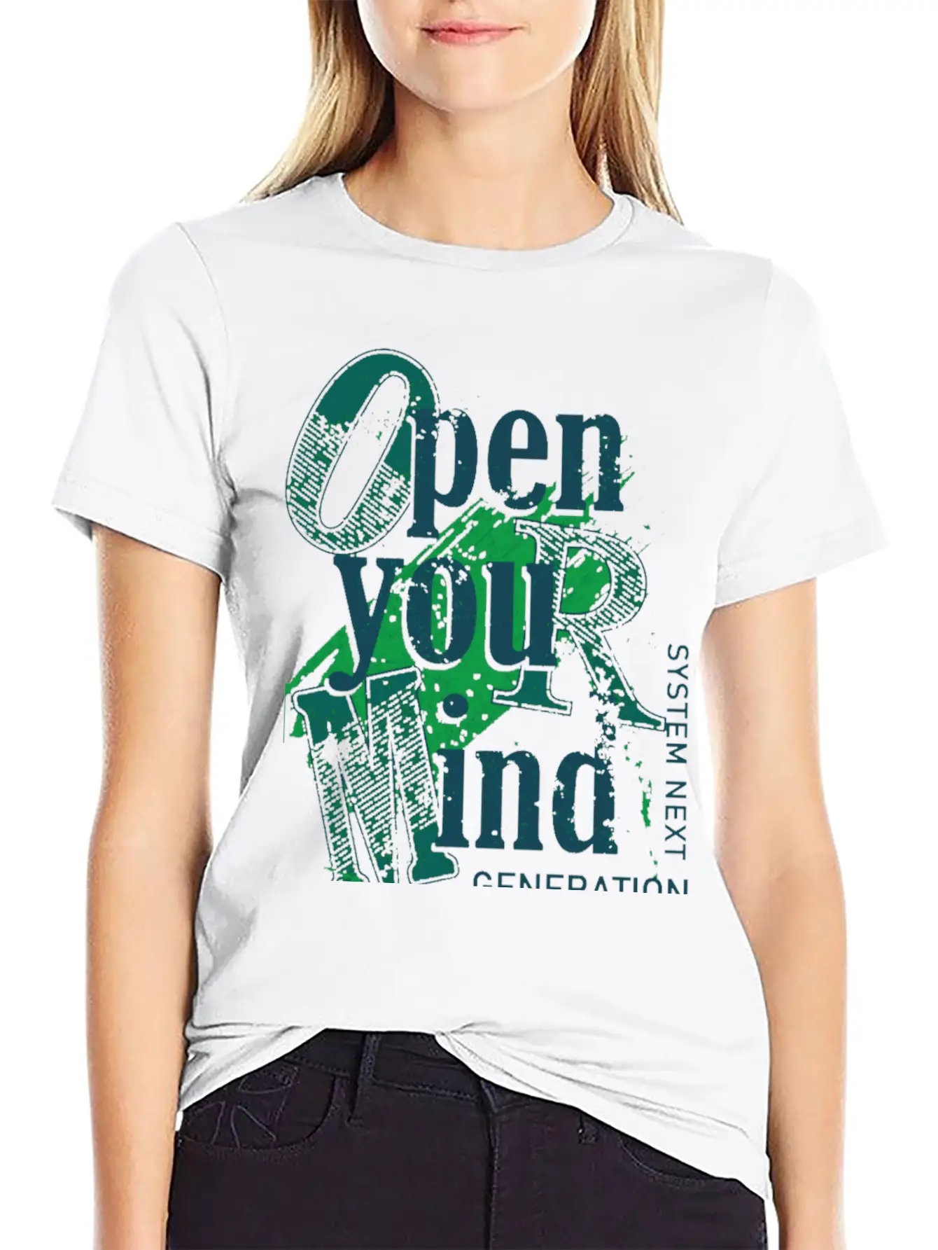 Open Your Mind Title Of Creativity Text Arts Lightweight Cotton T-Shirt – Daily Comfort Graphic Shirt