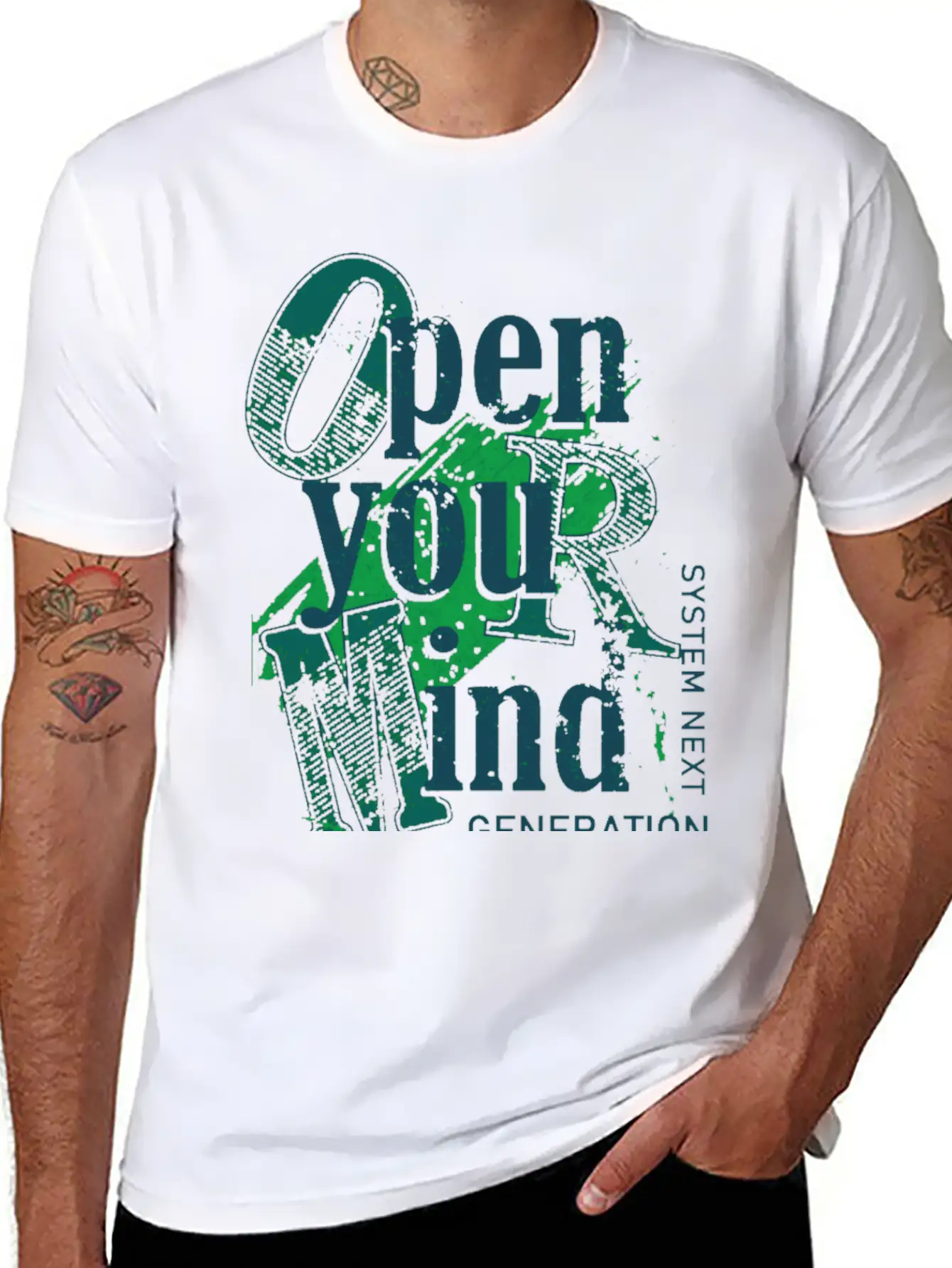 Open Your Mind Title Of Creativity Text Arts Lightweight Cotton T-Shirt – Daily Comfort Graphic Shirt