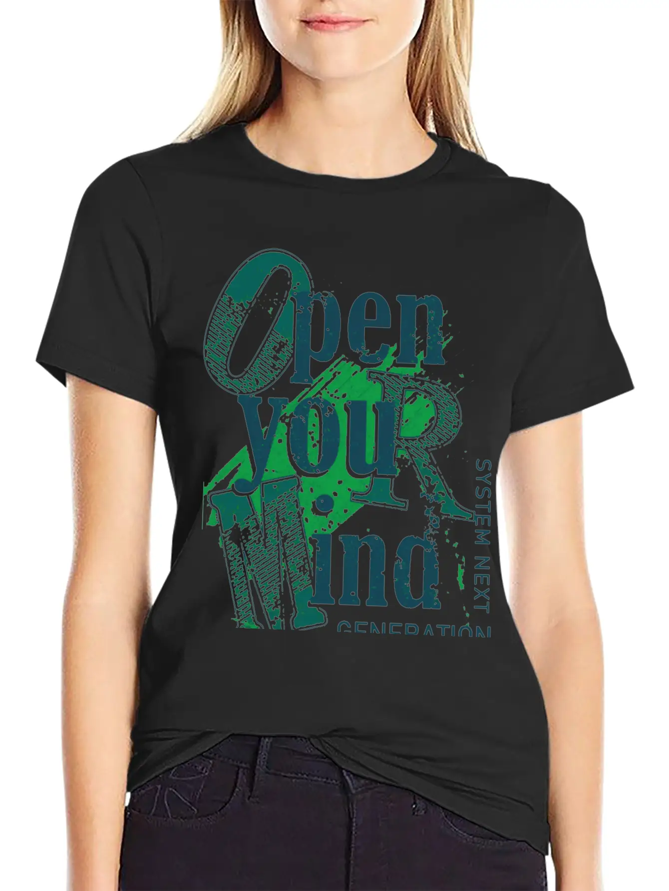 Open Your Mind Title Of Creativity Text Arts Lightweight Cotton T-Shirt – Daily Comfort Graphic Shirt