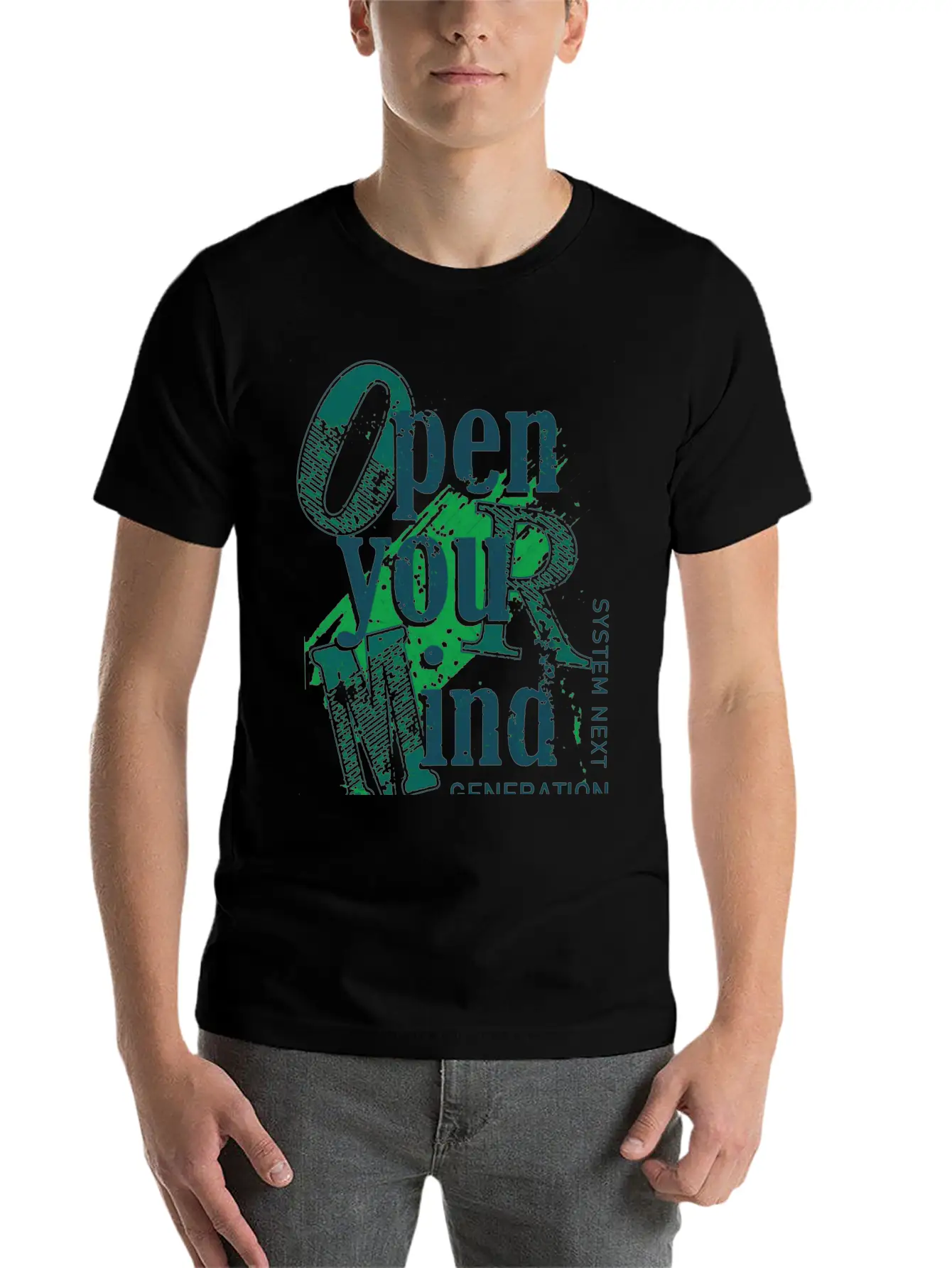 Open Your Mind Title Of Creativity Text Arts Lightweight Cotton T-Shirt – Daily Comfort Graphic Shirt