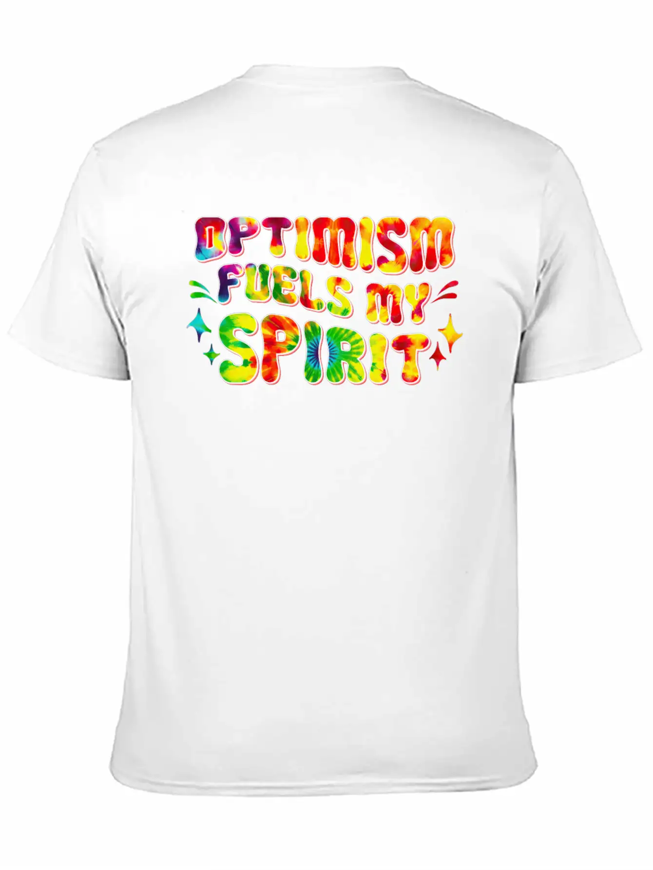Optimism Fuels My Spirit Retro Hippie Tie-Dye Groo Basic Graphic T-Shirt – Daily Comfort In Soft Cotton