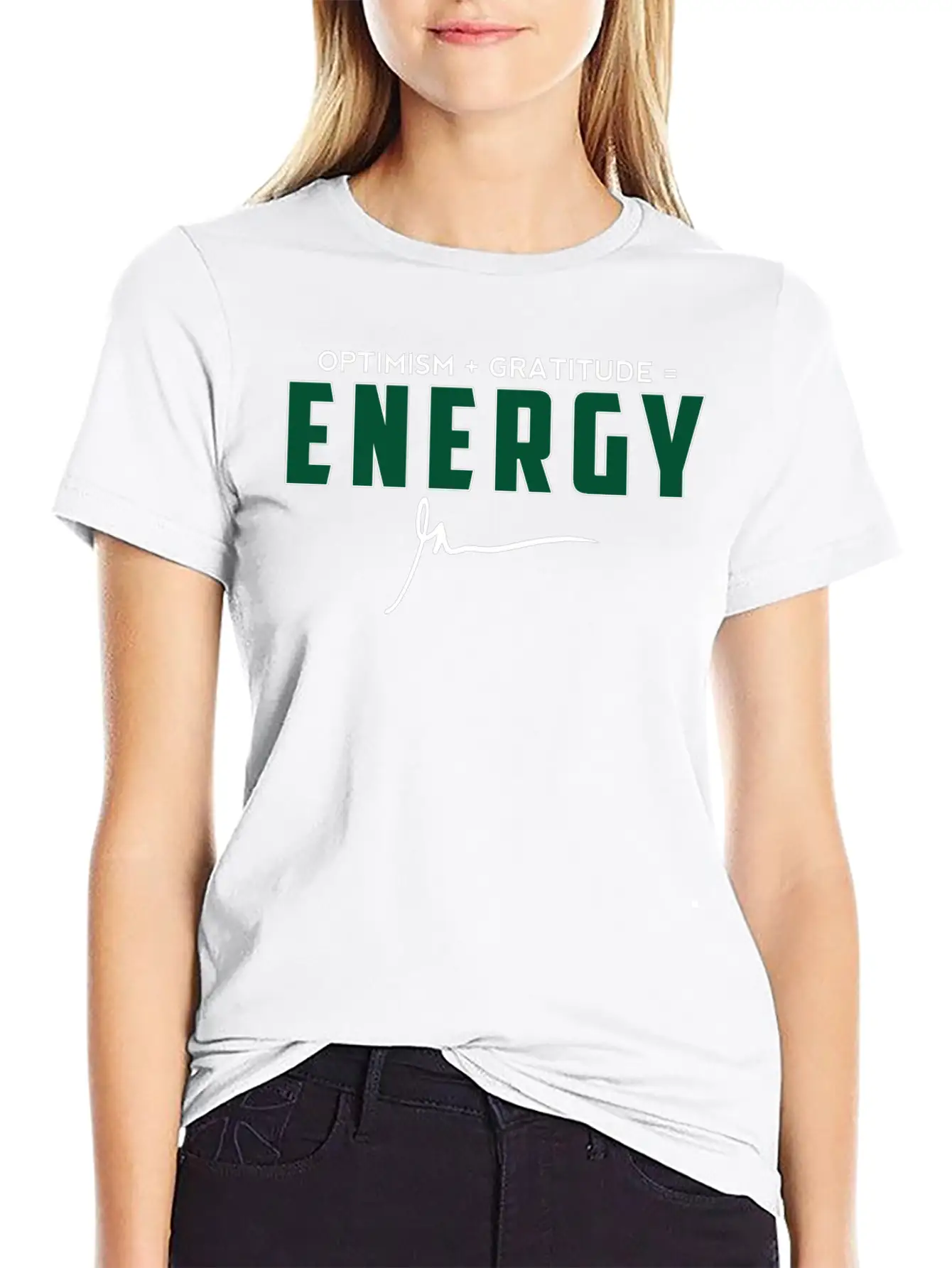 Optimism + Gratitude = Energy Relaxed Everyday Tee – Lightweight And Durable Cotton