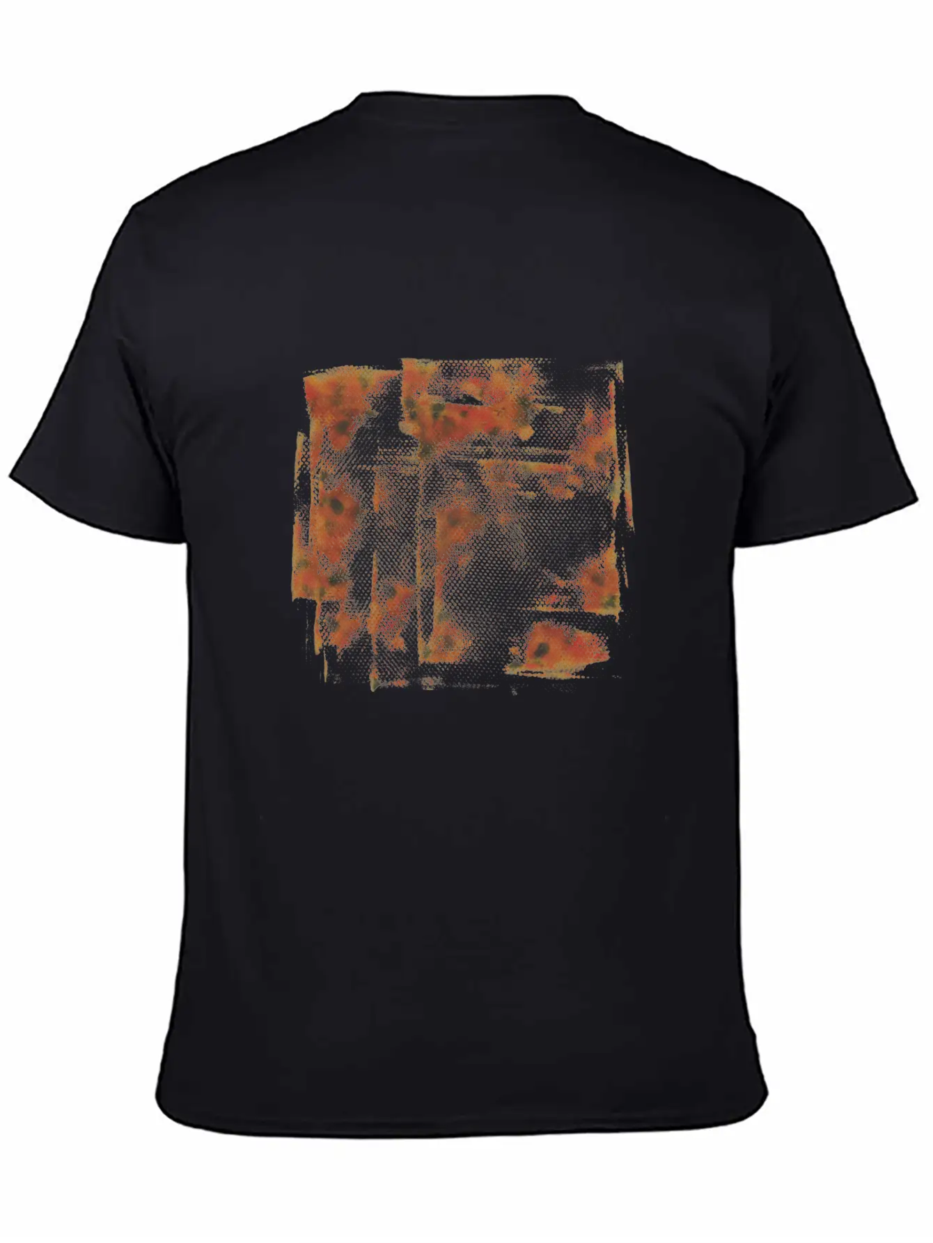 Orange Grunge Paint Holes Basic Graphic T-Shirt – Daily Comfort In Soft Cotton