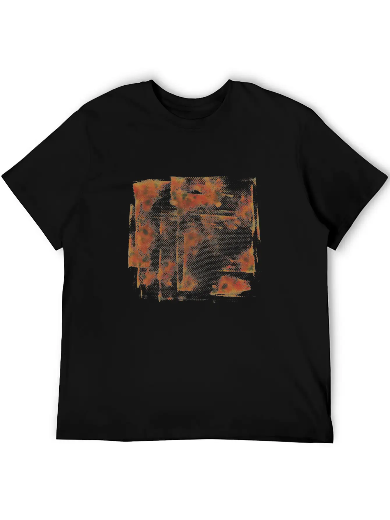 Orange Grunge Paint Holes Basic Graphic T-Shirt – Daily Comfort In Soft Cotton