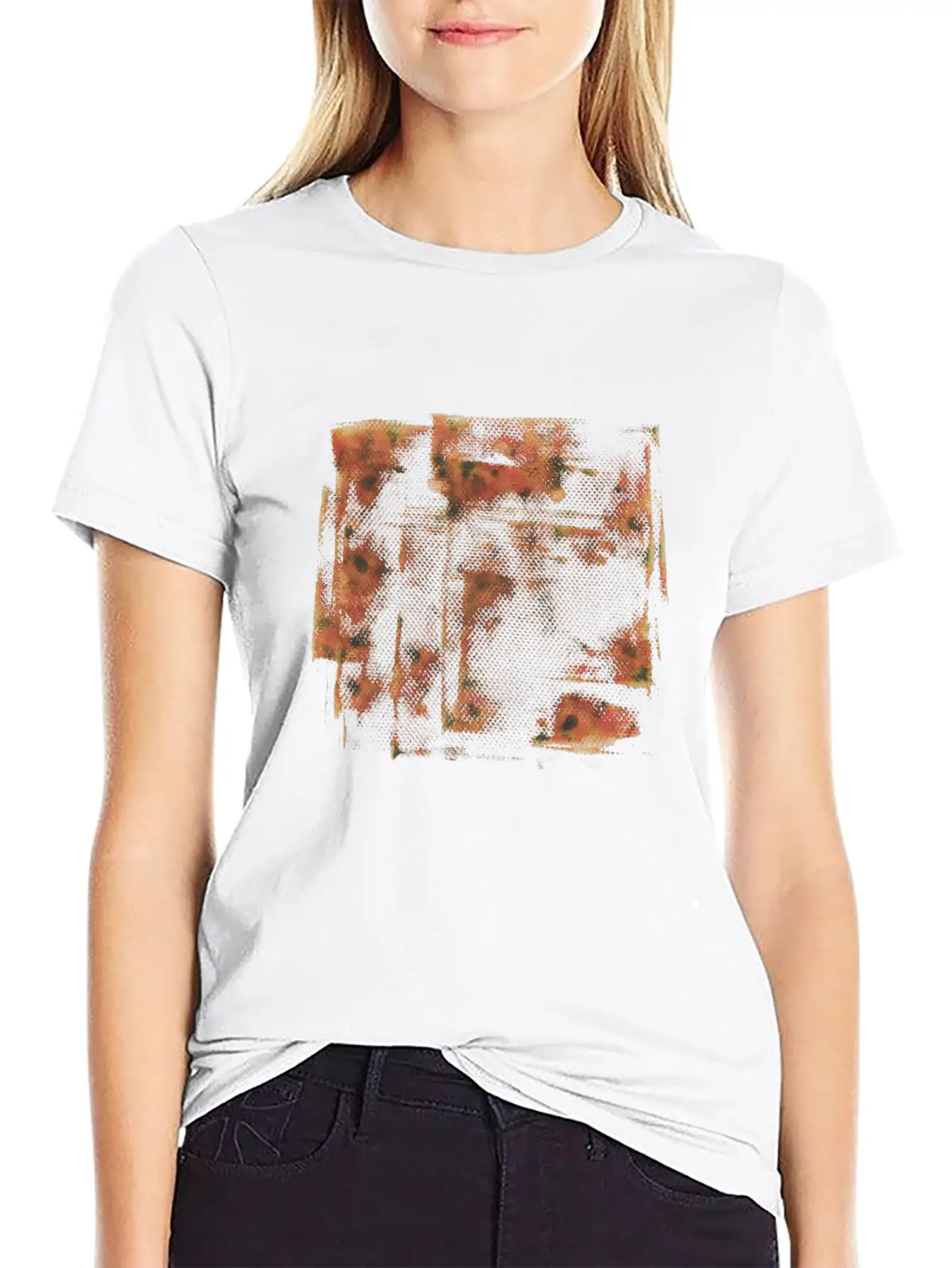 Orange Grunge Paint Holes Basic Graphic T-Shirt – Daily Comfort In Soft Cotton