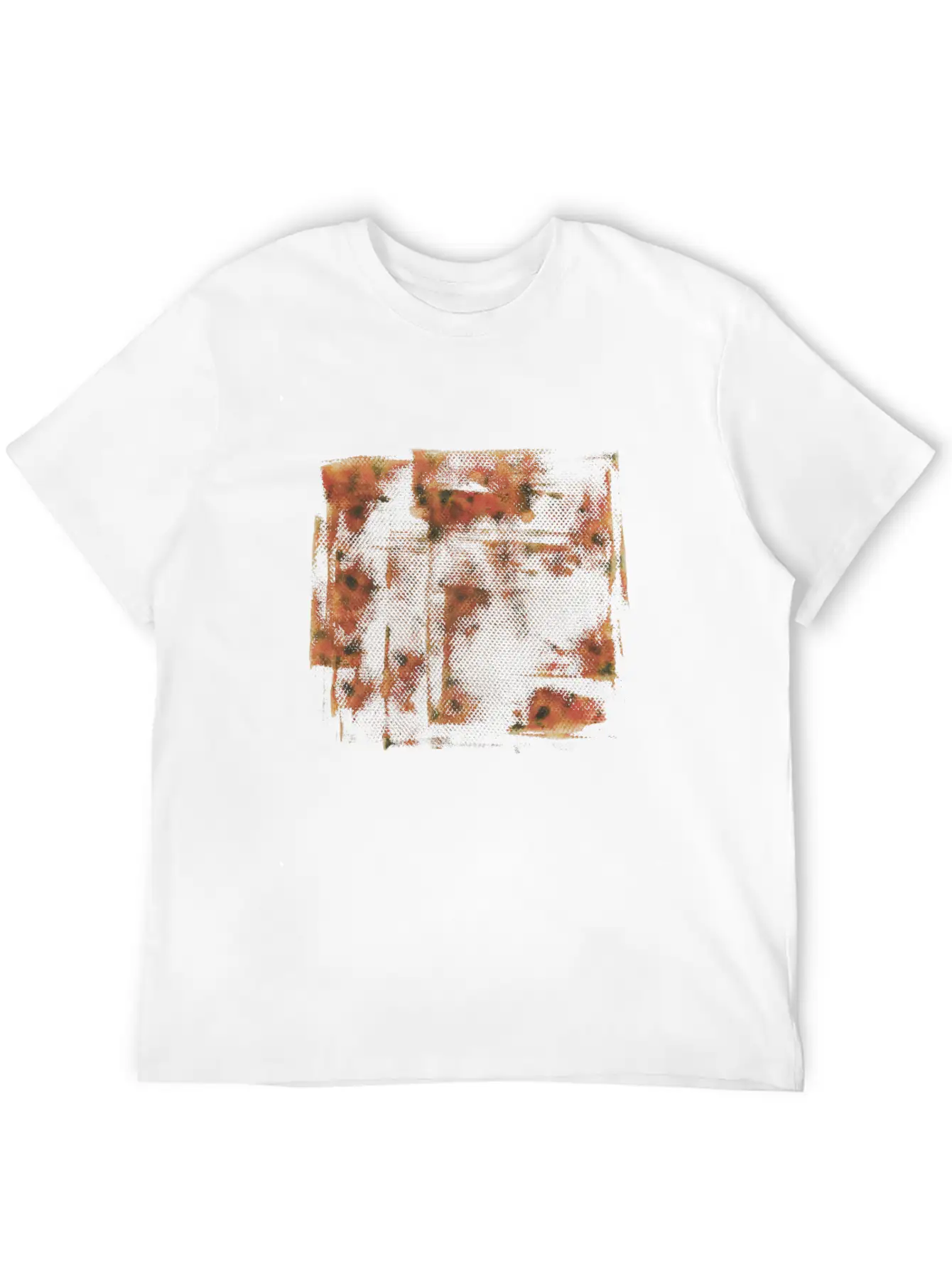 Orange Grunge Paint Holes Basic Graphic T-Shirt – Daily Comfort In Soft Cotton