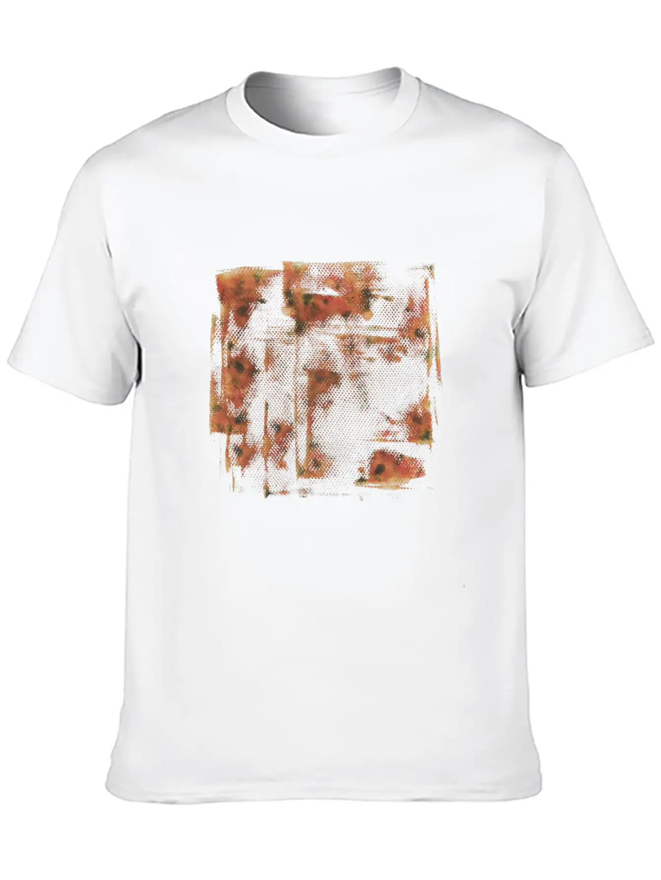 Orange Grunge Paint Holes Basic Graphic T-Shirt – Daily Comfort In Soft Cotton