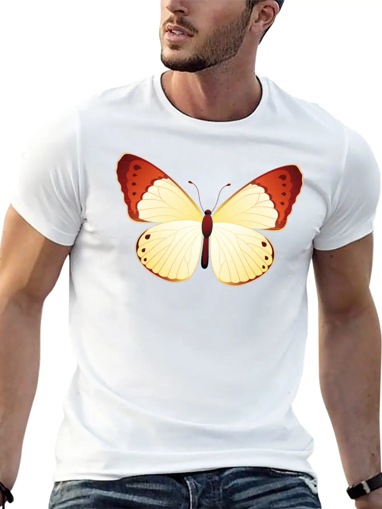 Orange Tip Modern Fit Casual T-Shirt ��� Clean And Versatile Design