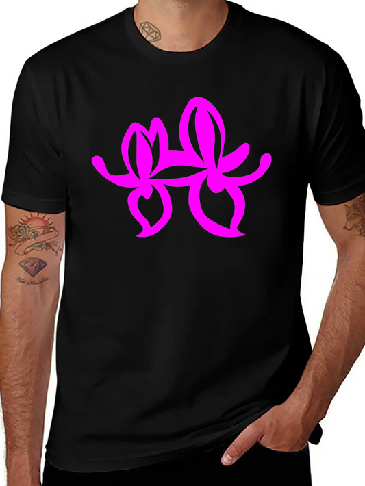Orchid Flower Vector Single Color Essential Cotton Tee For Daily Outfits – Unisex Style