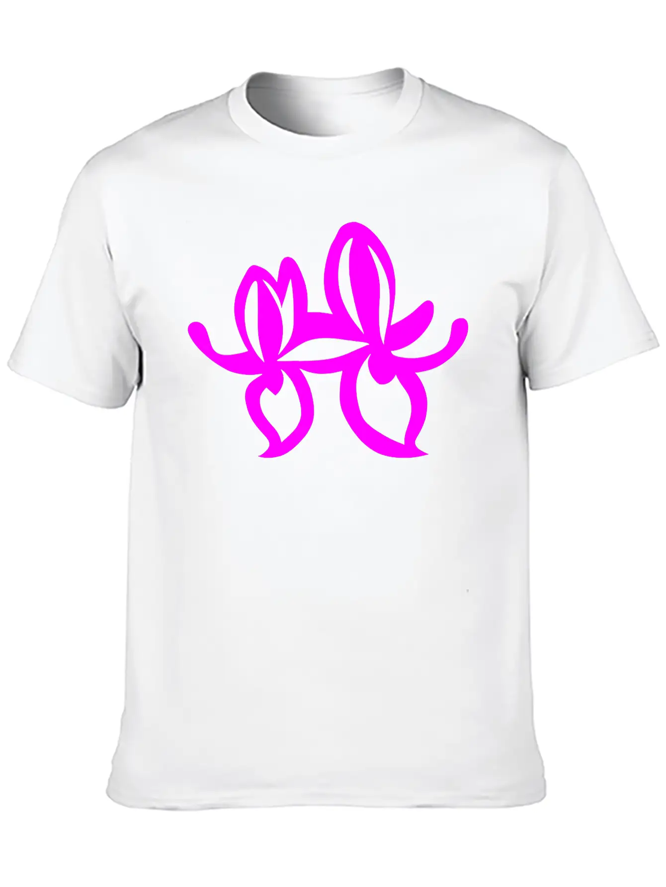 Orchid Flower Vector Single Color Essential Cotton Tee For Daily Outfits – Unisex Style