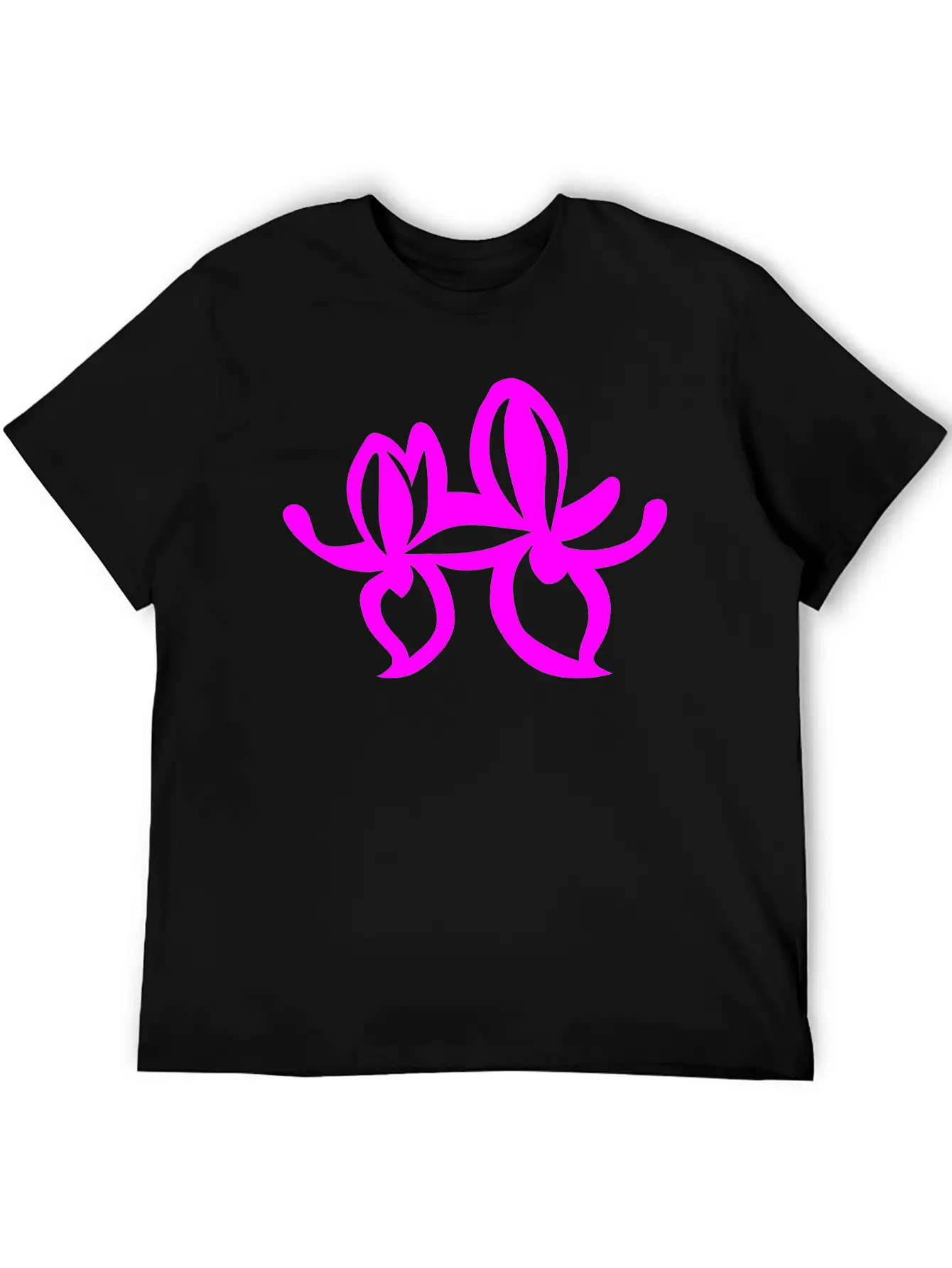 Orchid Flower Vector Single Color Essential Cotton Tee For Daily Outfits – Unisex Style