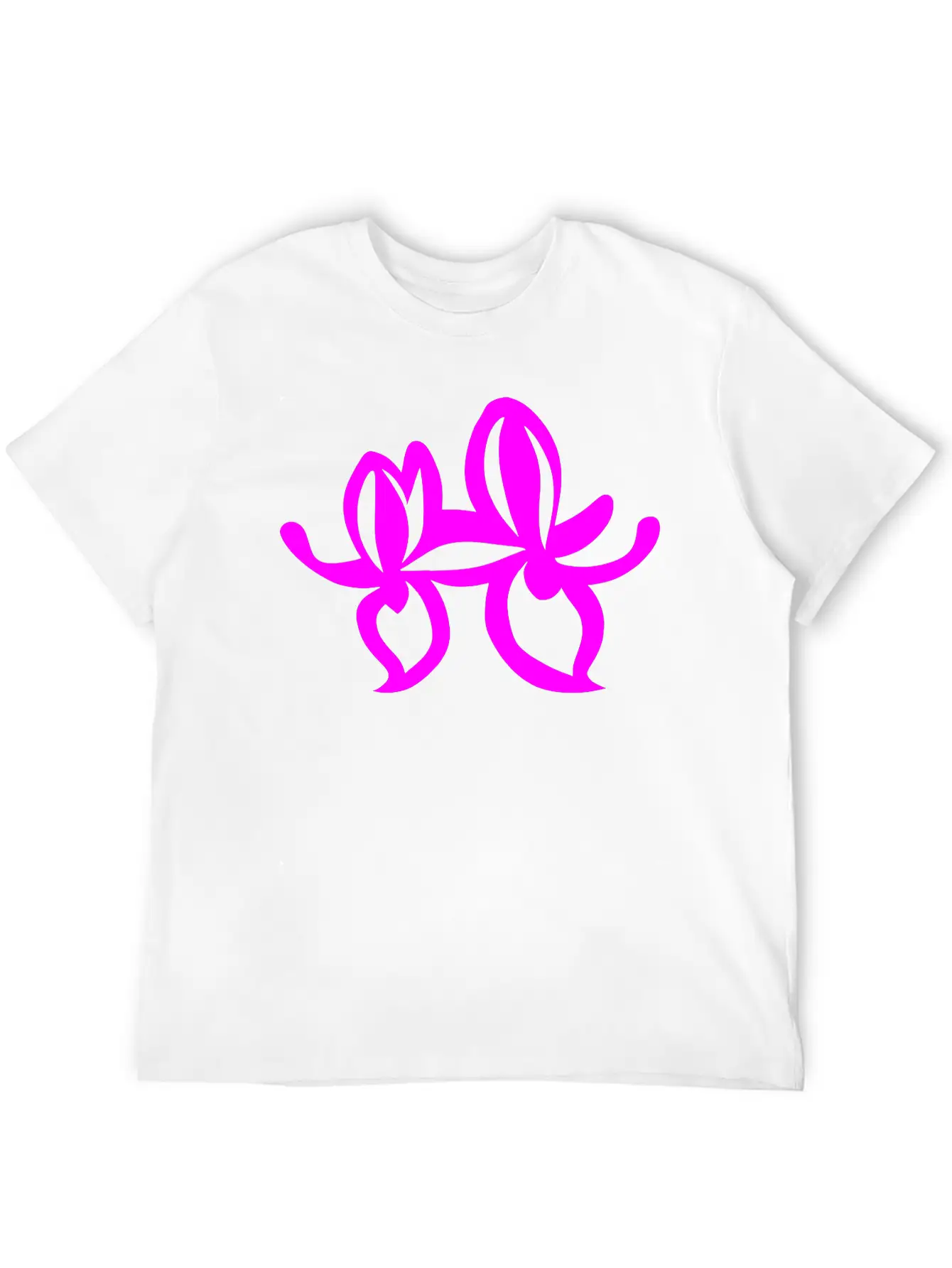 Orchid Flower Vector Single Color Essential Cotton Tee For Daily Outfits – Unisex Style