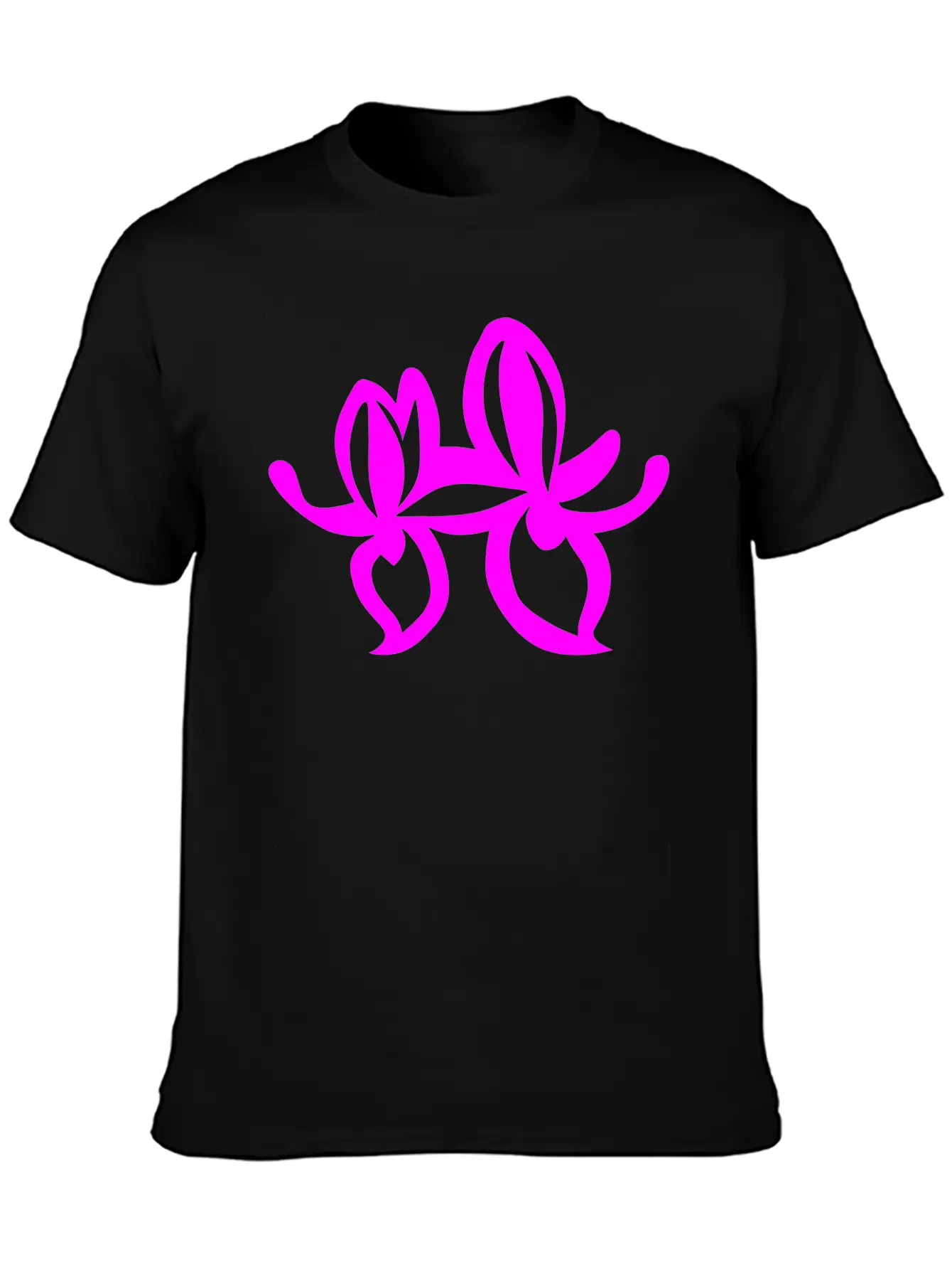 Orchid Flower Vector Single Color Essential Cotton Tee For Daily Outfits – Unisex Style