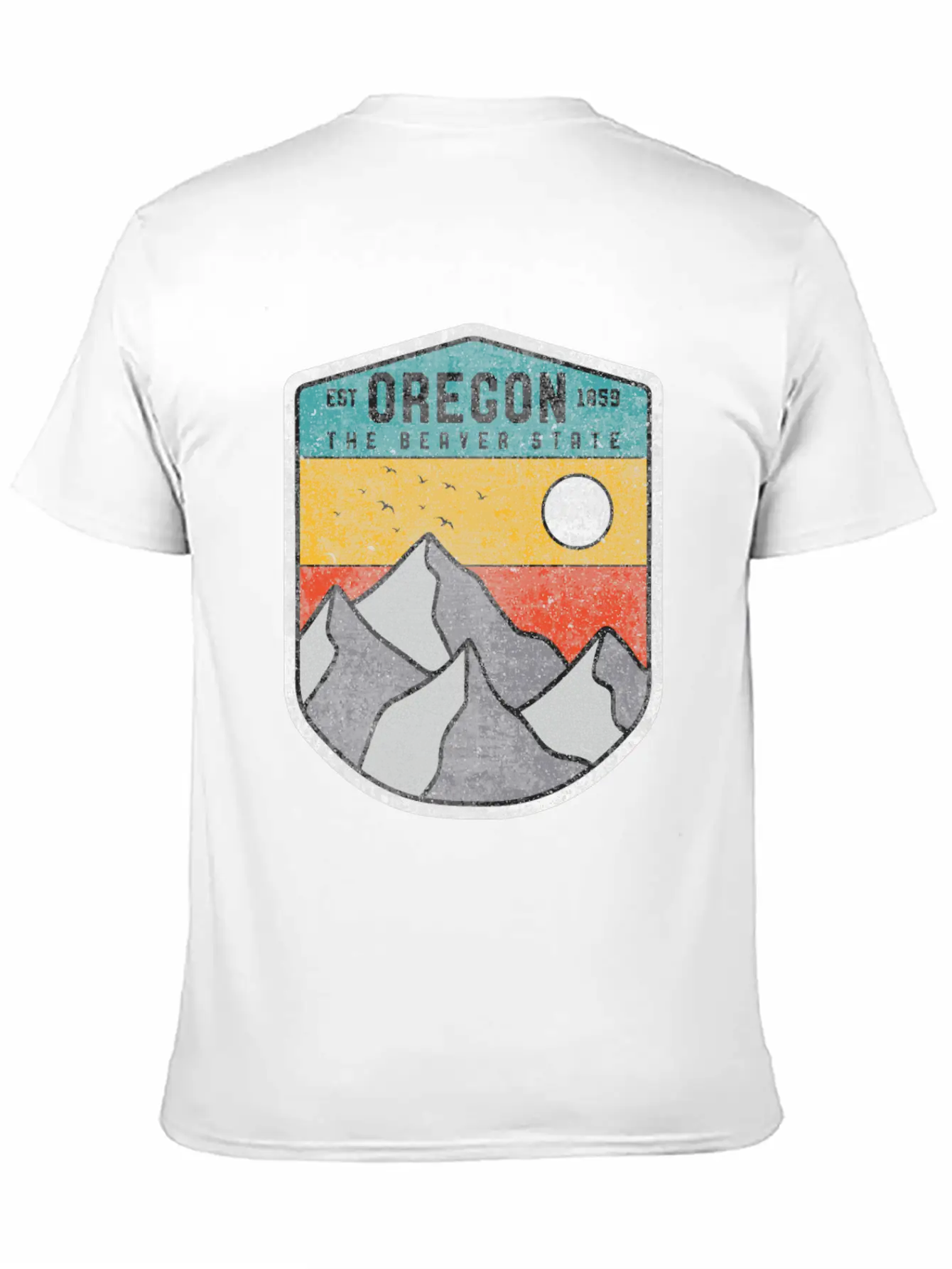 Oregon The Beaver State Retro Vintage Mountain Relaxed Everyday Tee – Lightweight And Durable Cotton