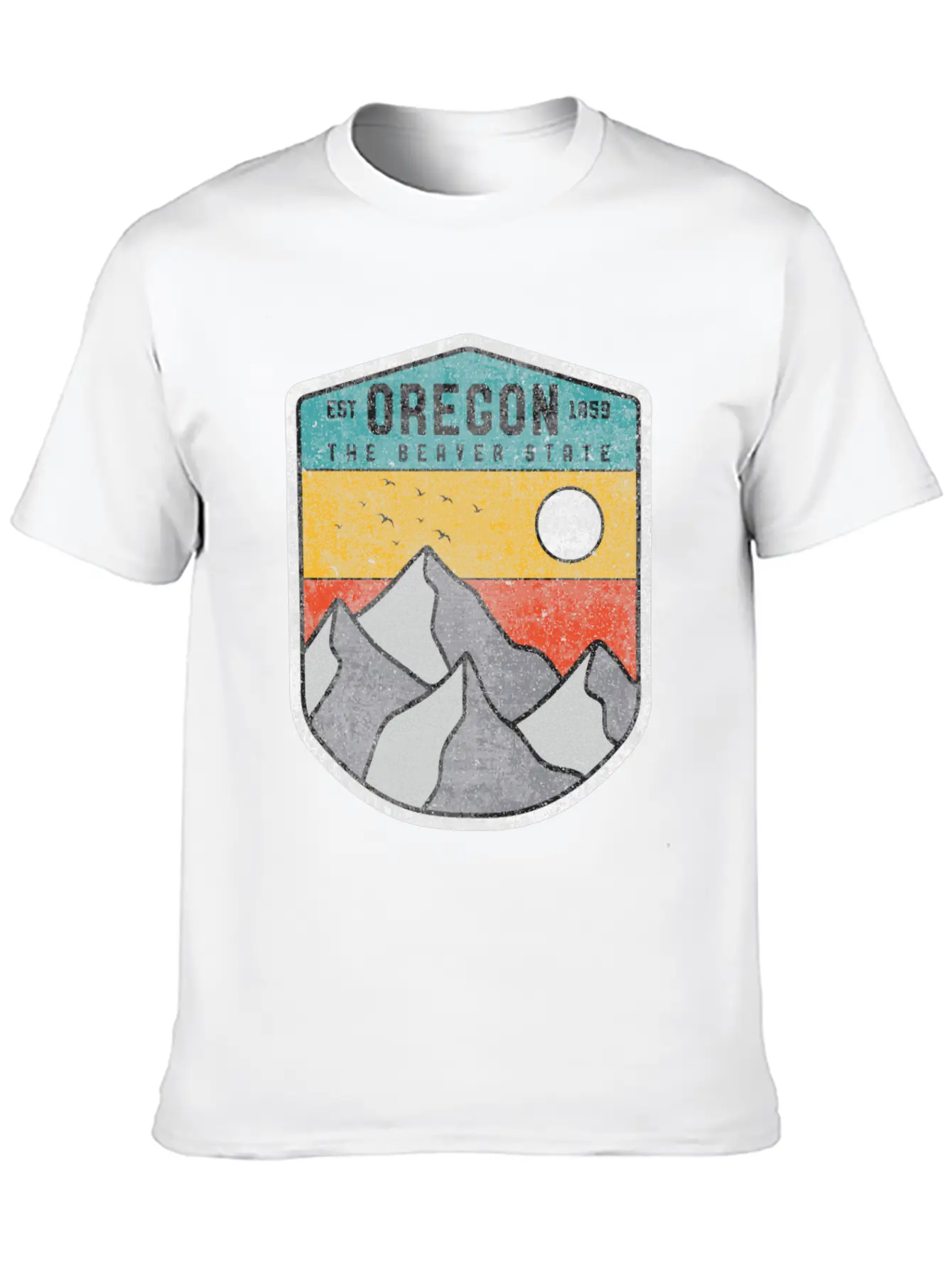 Oregon The Beaver State Retro Vintage Mountain Relaxed Everyday Tee – Lightweight And Durable Cotton
