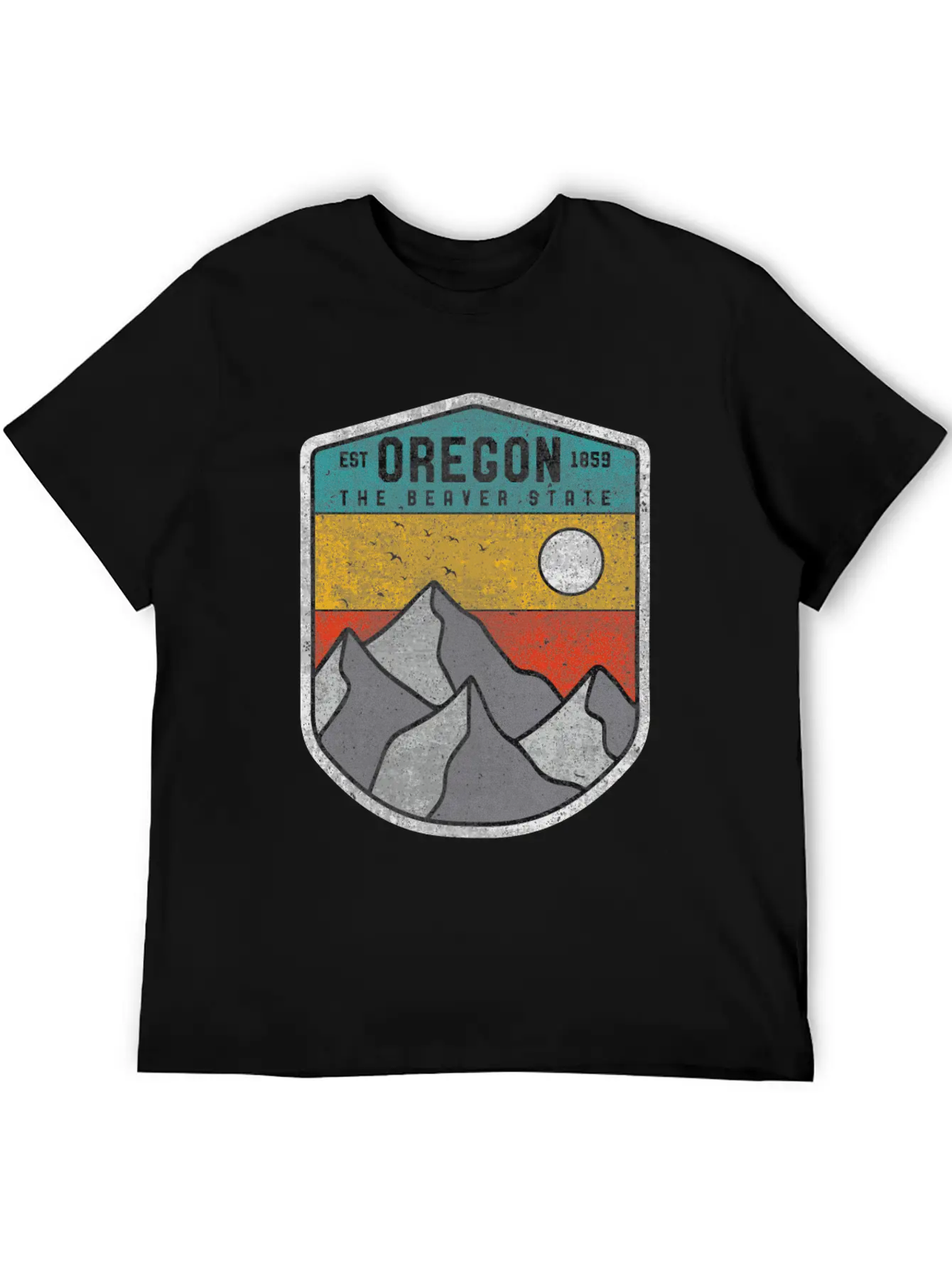 Oregon The Beaver State Retro Vintage Mountain Relaxed Everyday Tee – Lightweight And Durable Cotton