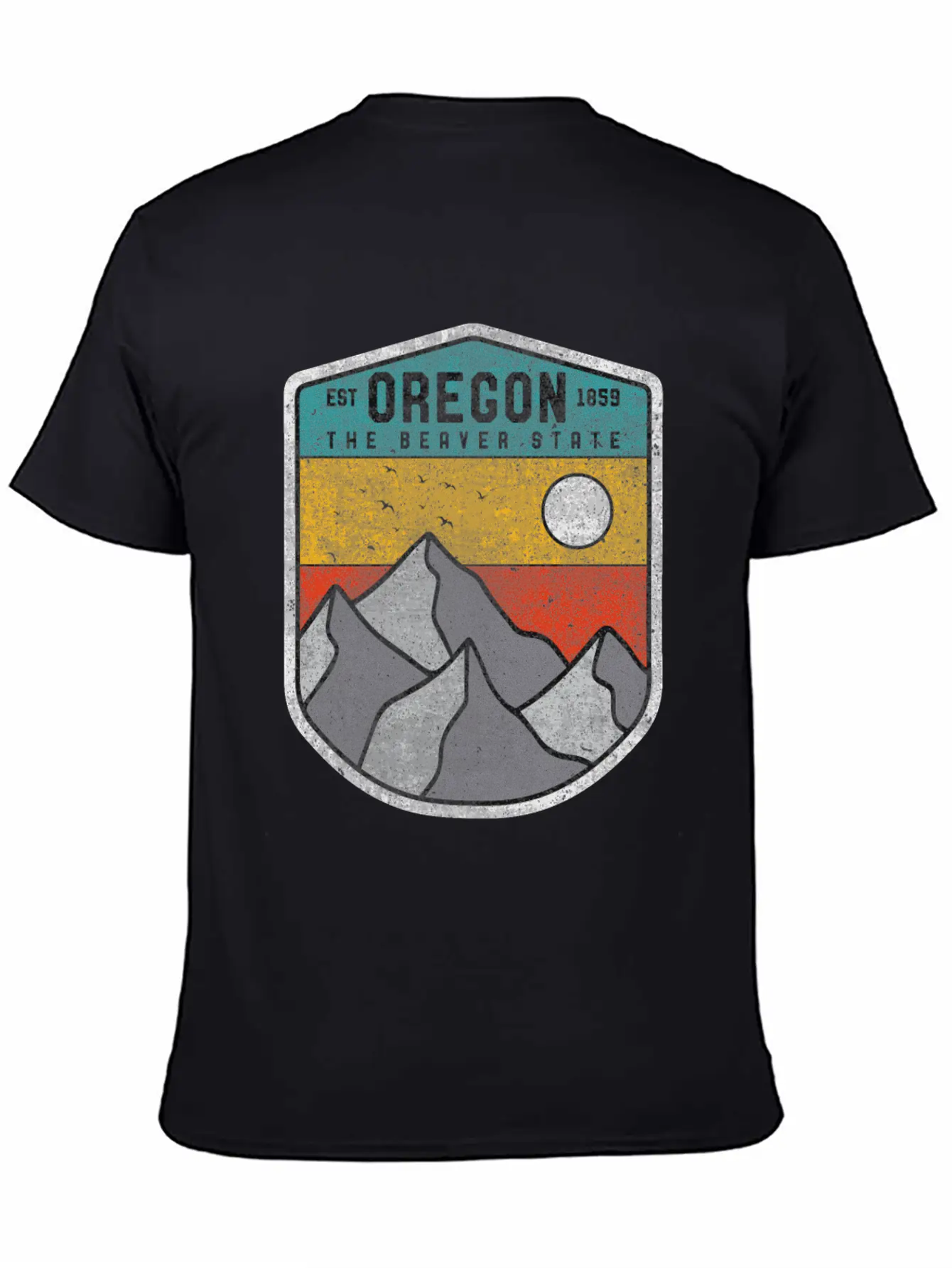 Oregon The Beaver State Retro Vintage Mountain Relaxed Everyday Tee – Lightweight And Durable Cotton