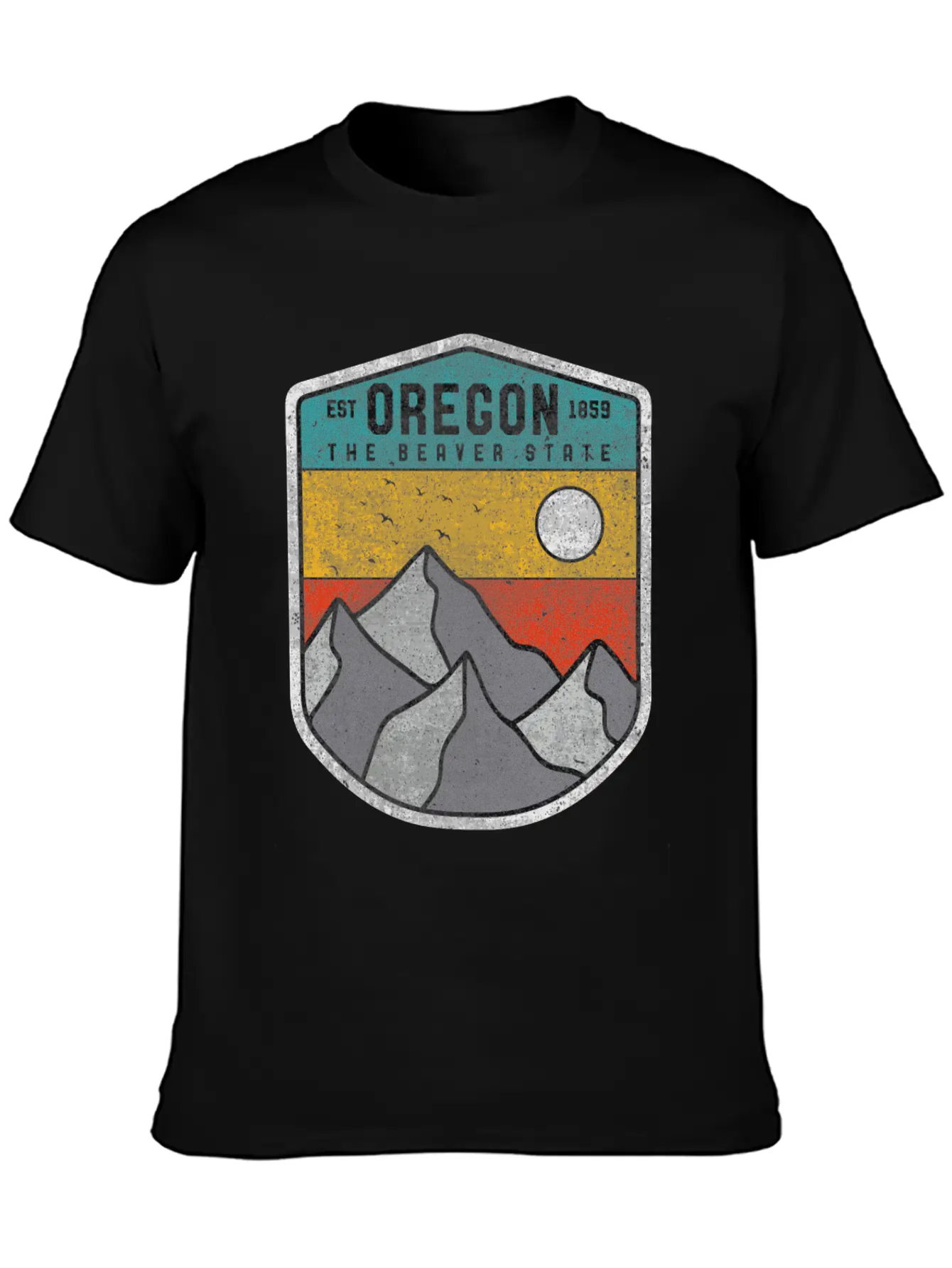 Oregon The Beaver State Retro Vintage Mountain Relaxed Everyday Tee – Lightweight And Durable Cotton
