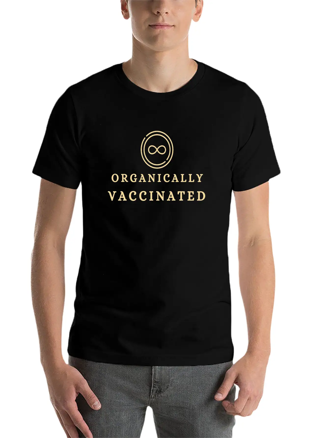 Organically Vaccinated Essential T Shirt Lightweight Cotton T-Shirt – Daily Comfort Graphic Shirt