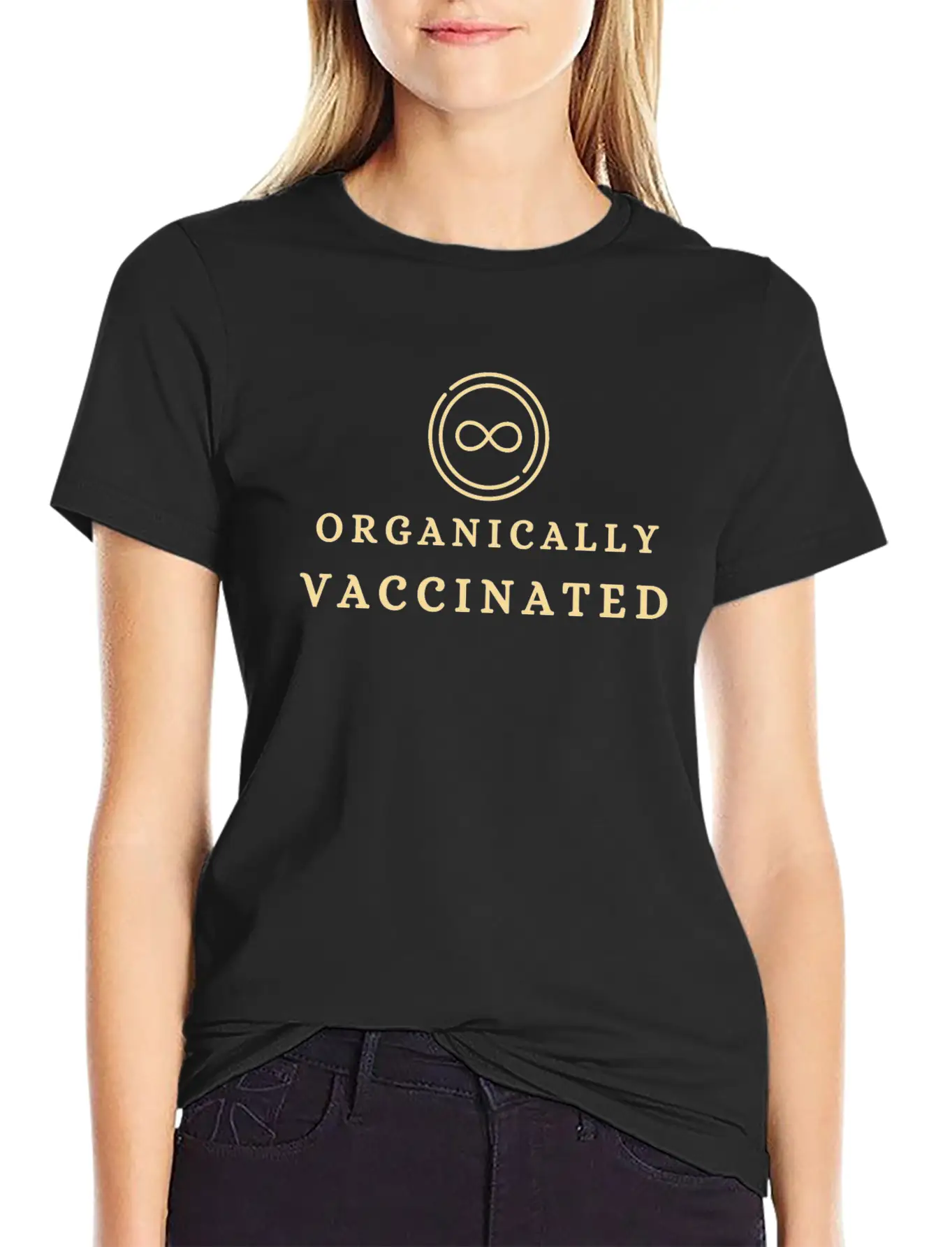 Organically Vaccinated Essential T Shirt Lightweight Cotton T-Shirt – Daily Comfort Graphic Shirt