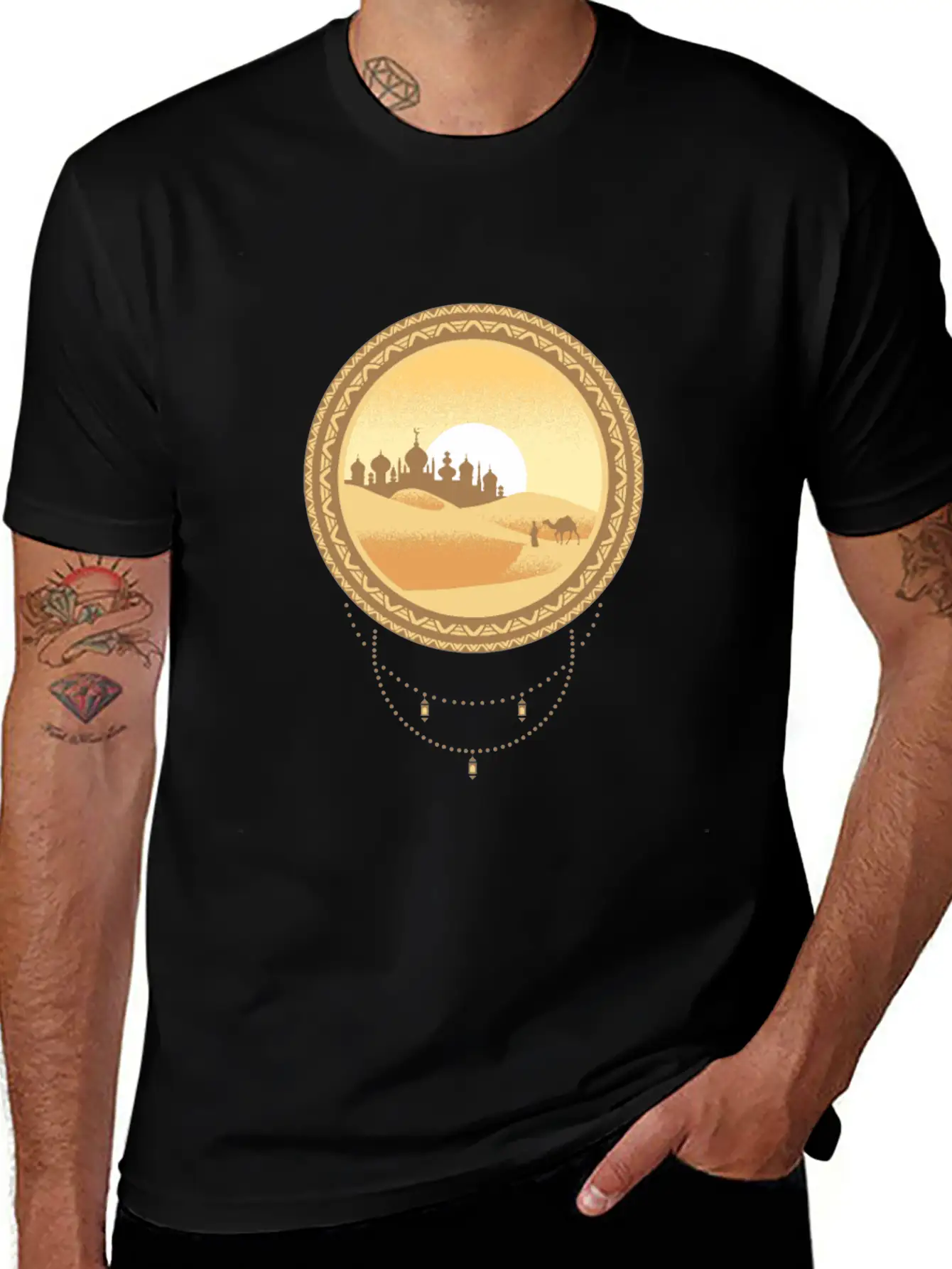 Oriental Desert Town Essential Cotton Tee For Daily Outfits – Unisex Style