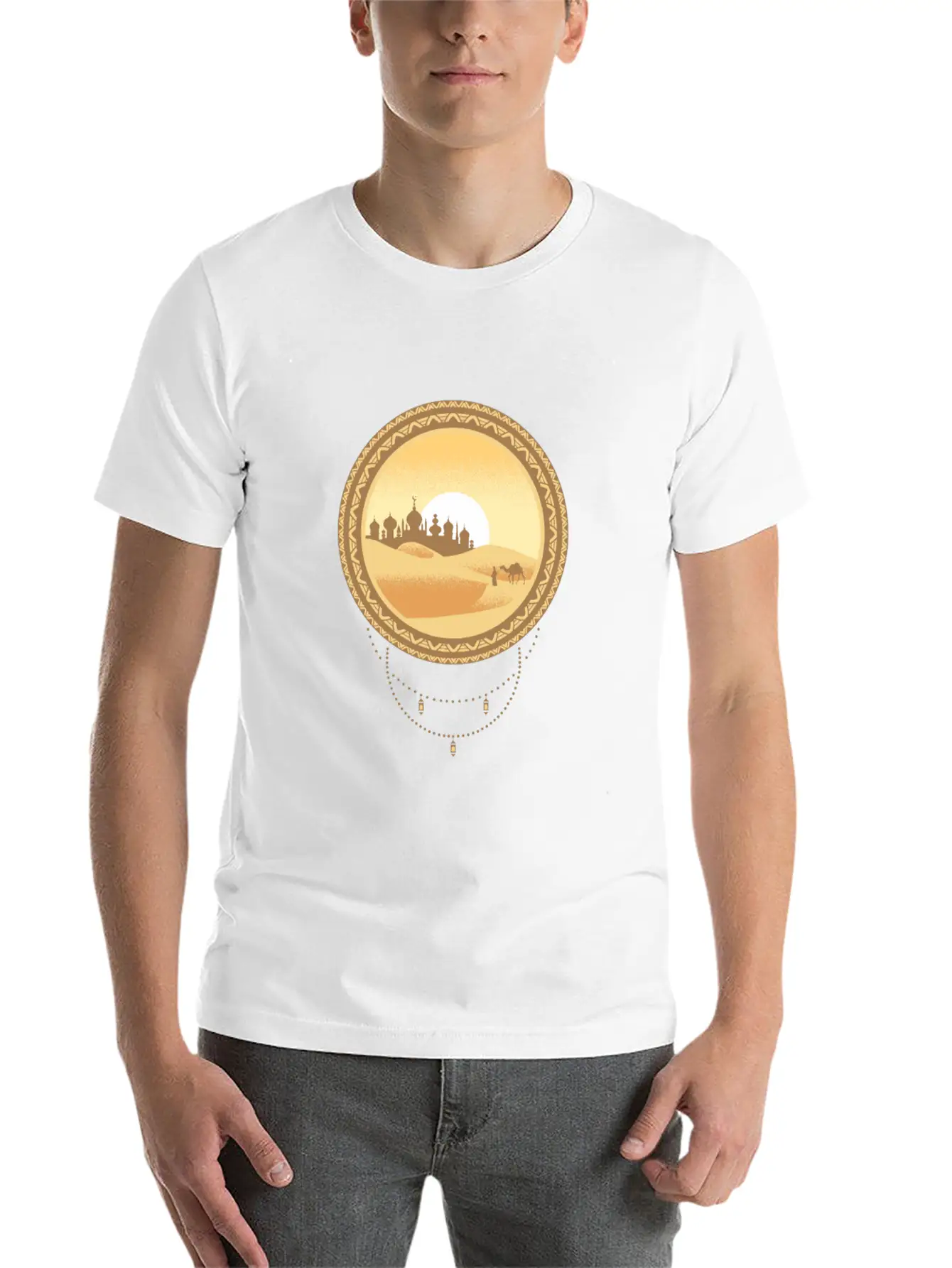 Oriental Desert Town Essential Cotton Tee For Daily Outfits – Unisex Style