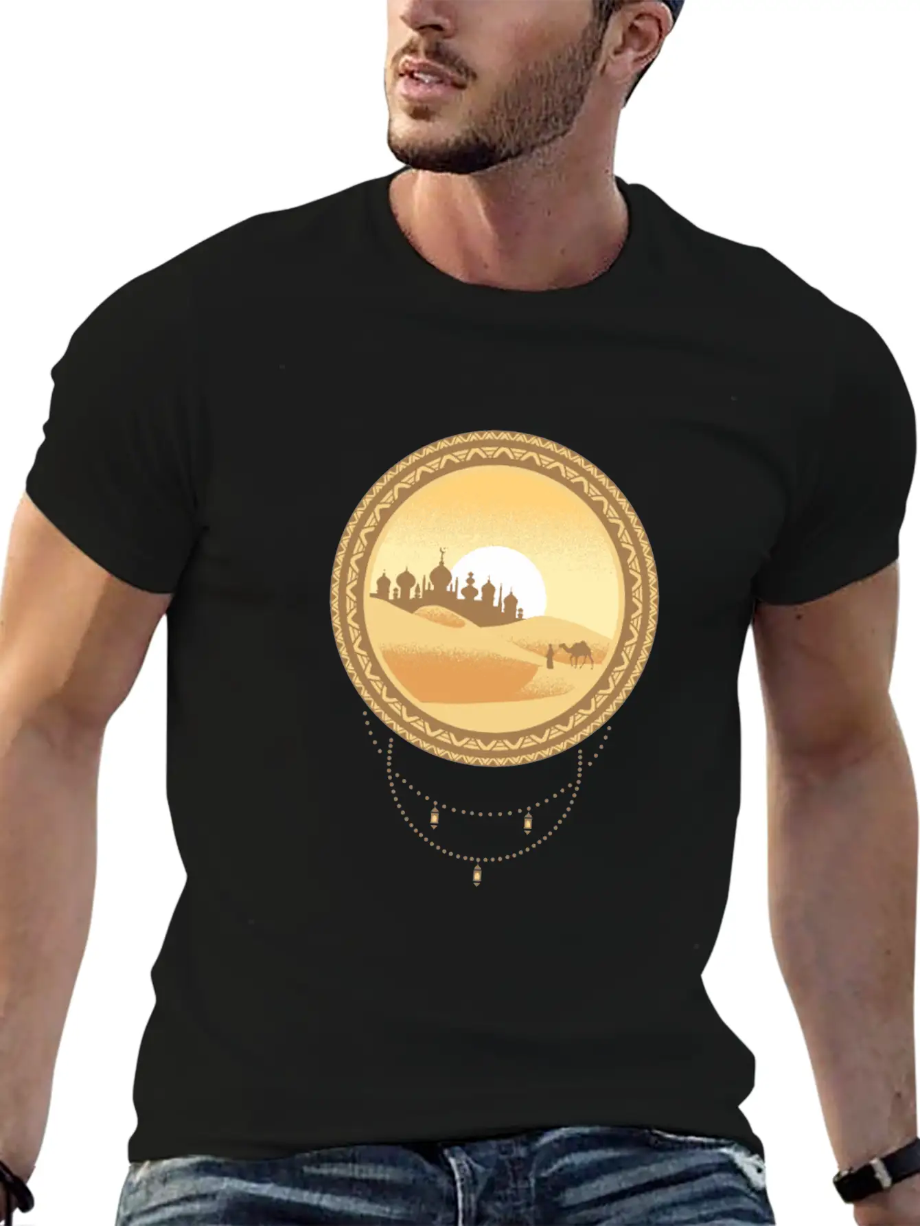 Oriental Desert Town Essential Cotton Tee For Daily Outfits – Unisex Style