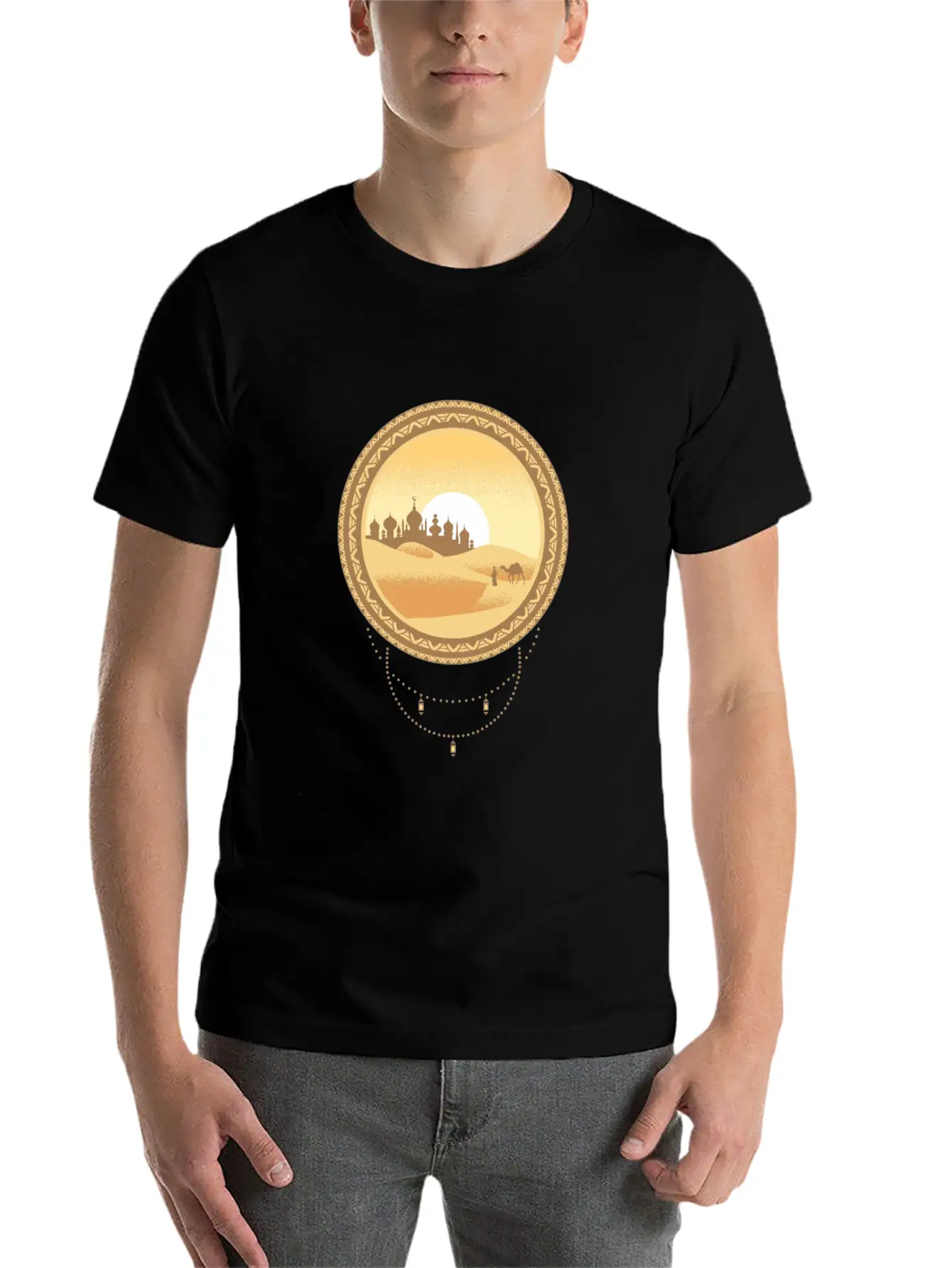Oriental Desert Town Essential Cotton Tee For Daily Outfits – Unisex Style