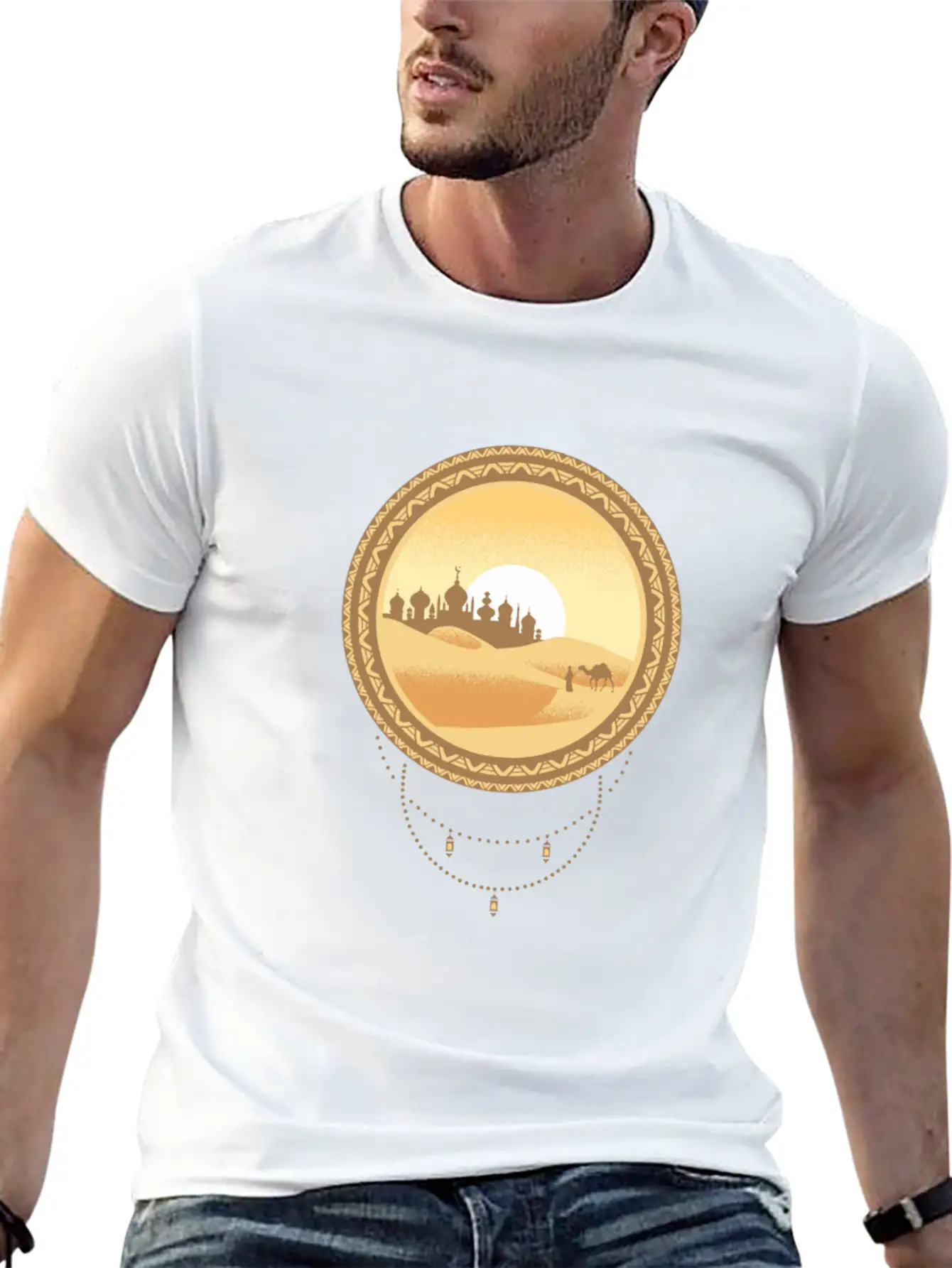 Oriental Desert Town Essential Cotton Tee For Daily Outfits – Unisex Style