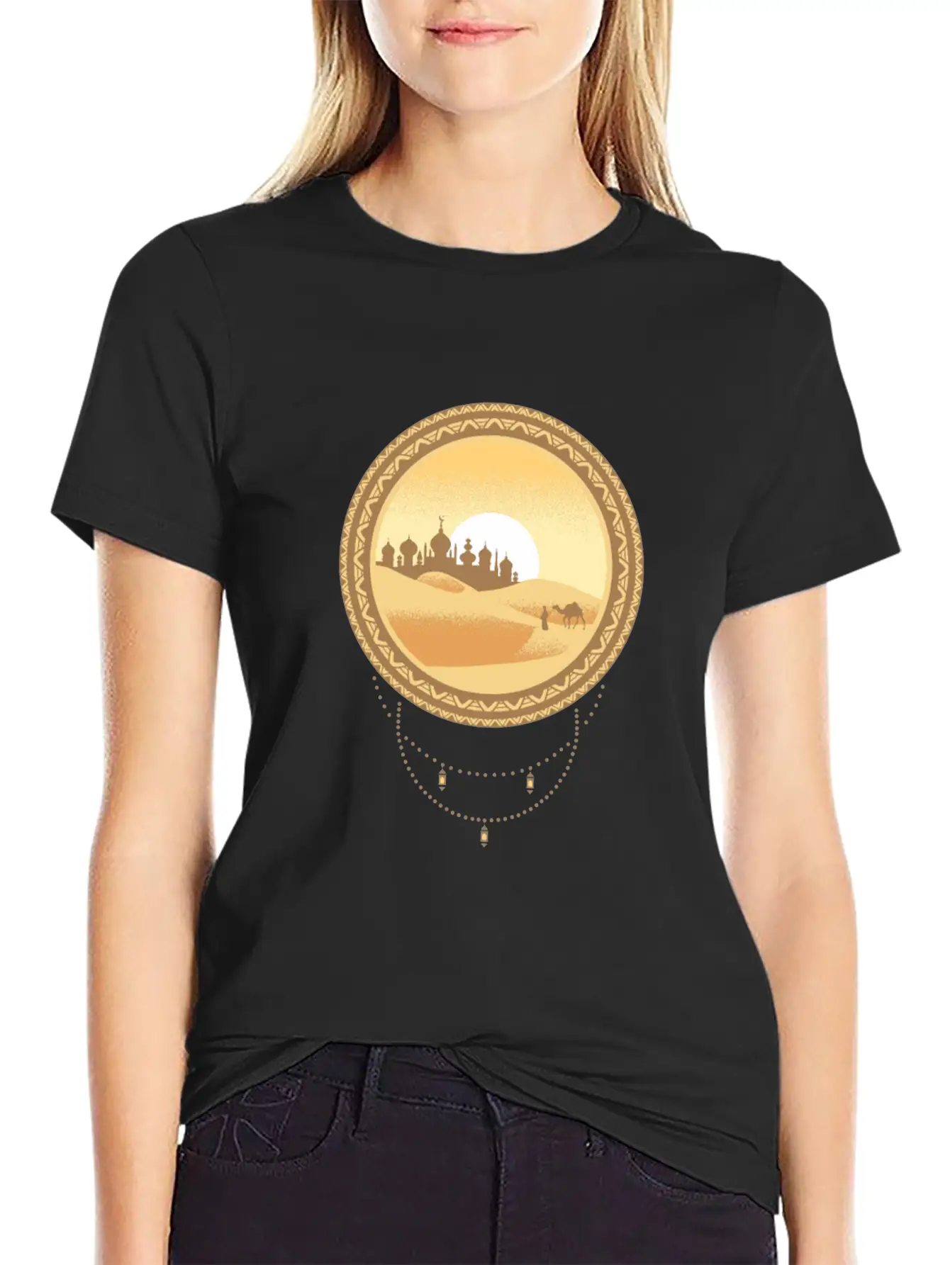 Oriental Desert Town Essential Cotton Tee For Daily Outfits – Unisex Style