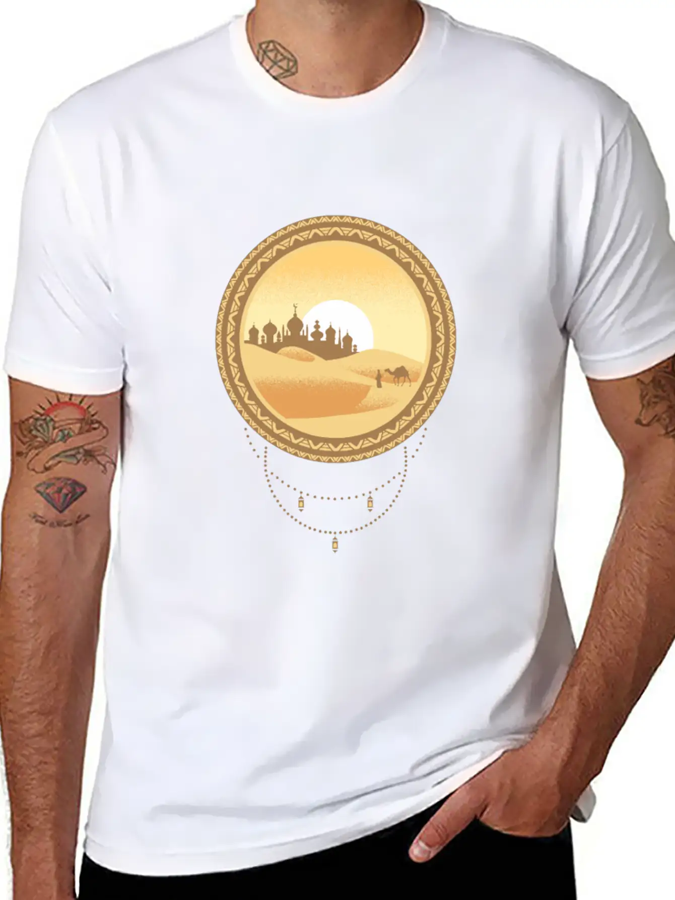 Oriental Desert Town Essential Cotton Tee For Daily Outfits – Unisex Style