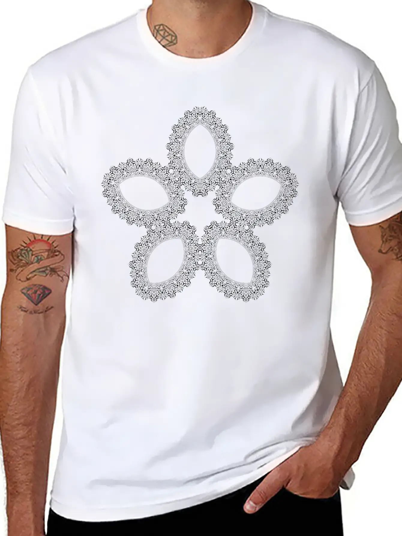 Ornamented Design 6 Unisex Casual T-Shirt – Clean Design For Daily Comfort
