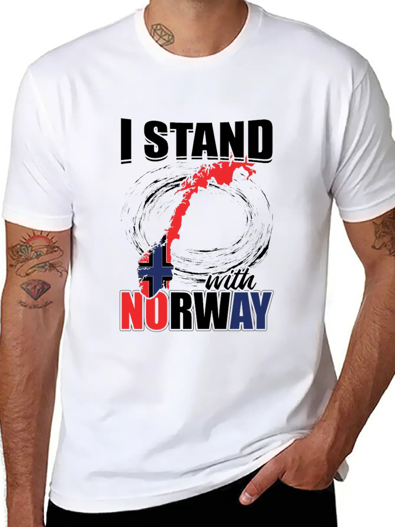 Oslo Norway National Flag Relaxed Everyday Tee – Lightweight And Durable Cotton