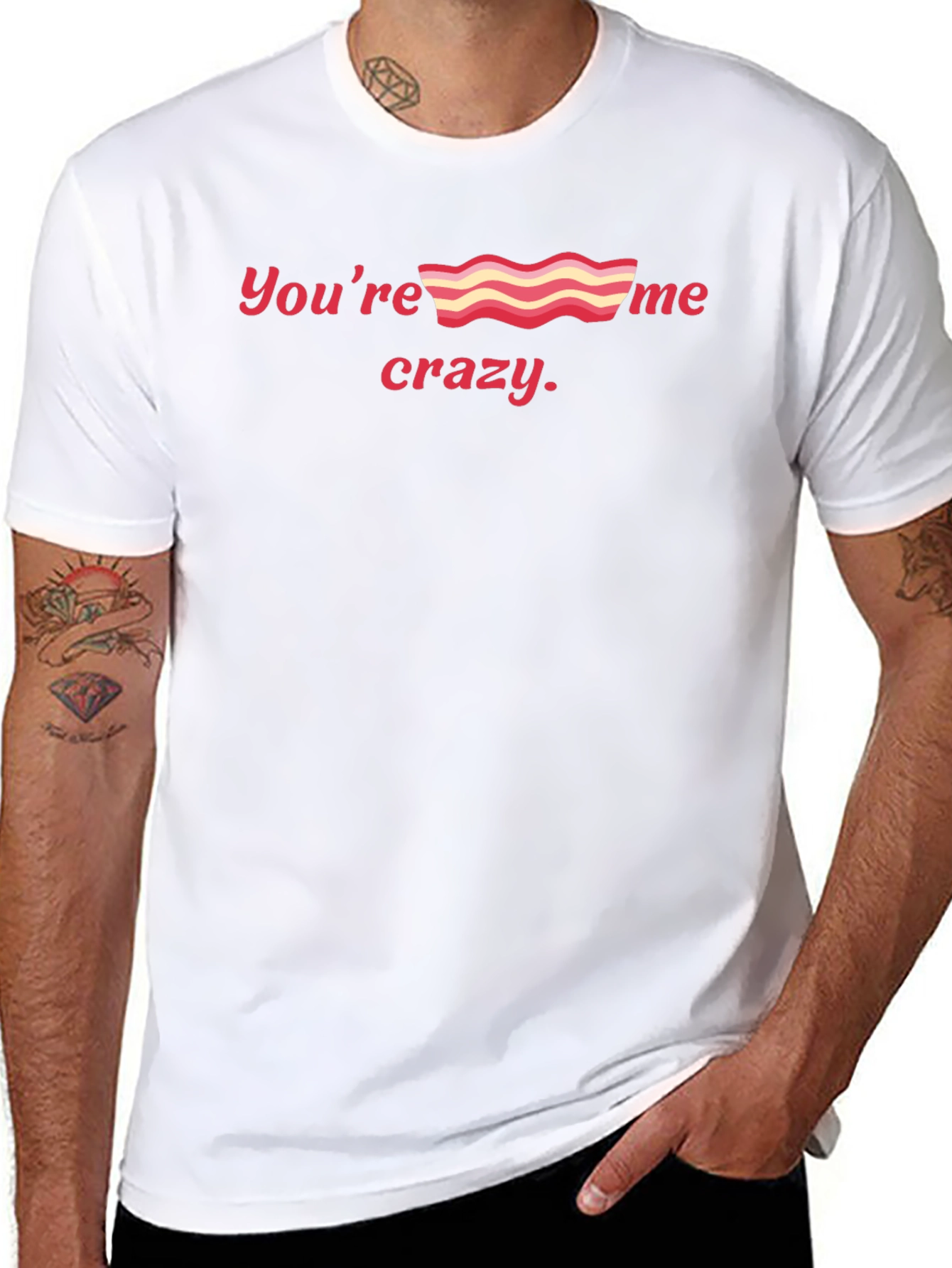 Youre Bacon Me Crazy Black Graphic Tee