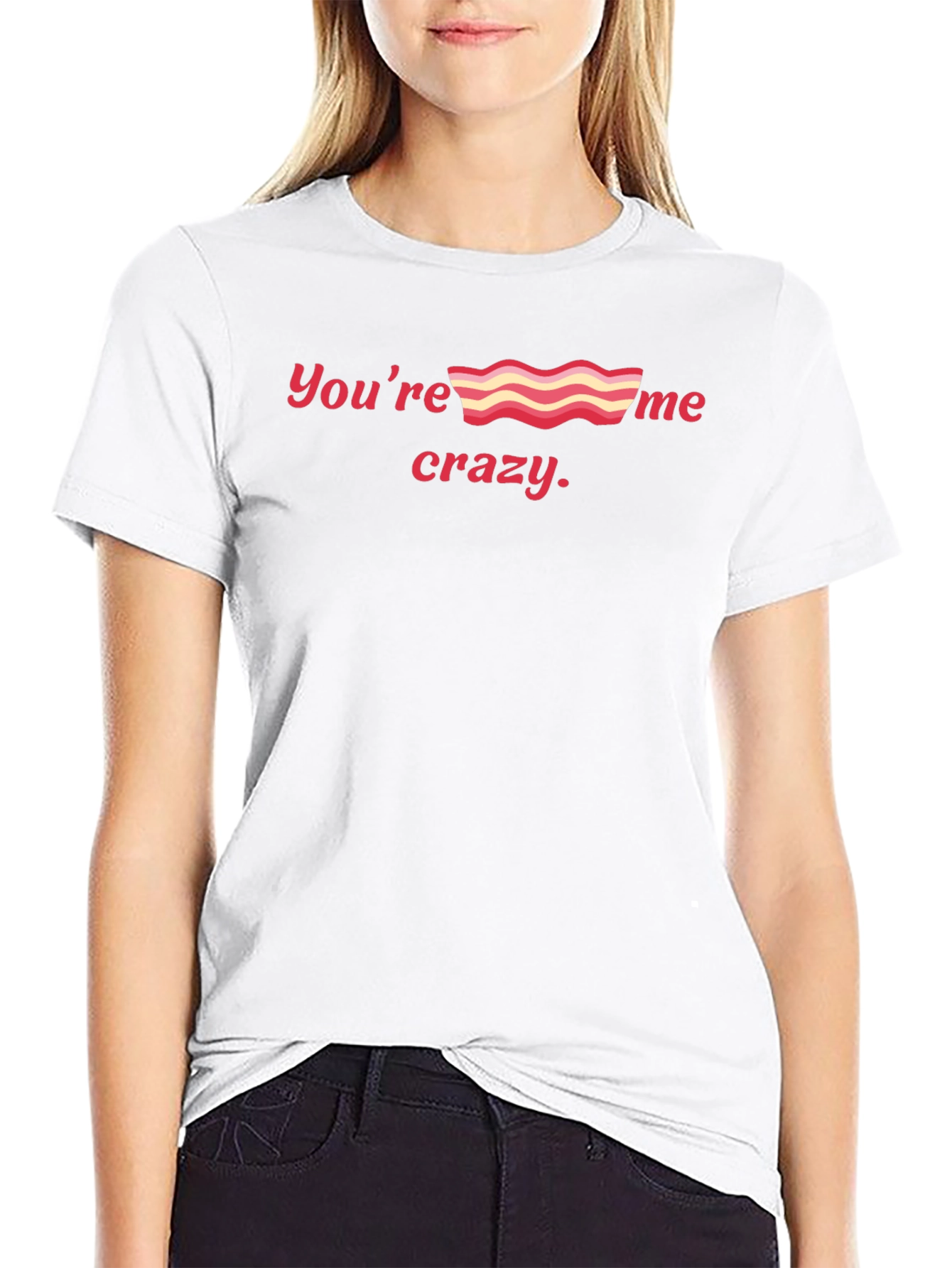 Youre Bacon Me Crazy Black Graphic Tee
