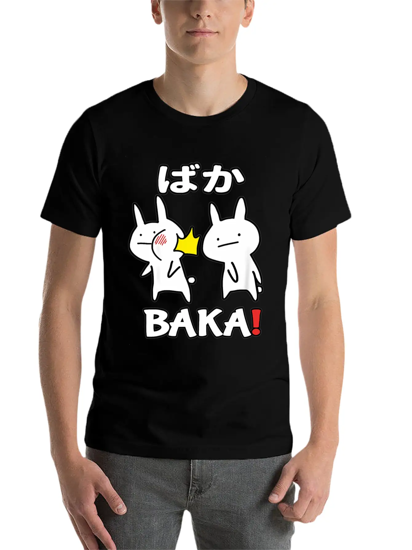 Otaku Japan Anime Baka Rabbit Slap Stylish Everyday T-Shirt – Unisex Basic Cotton Tee