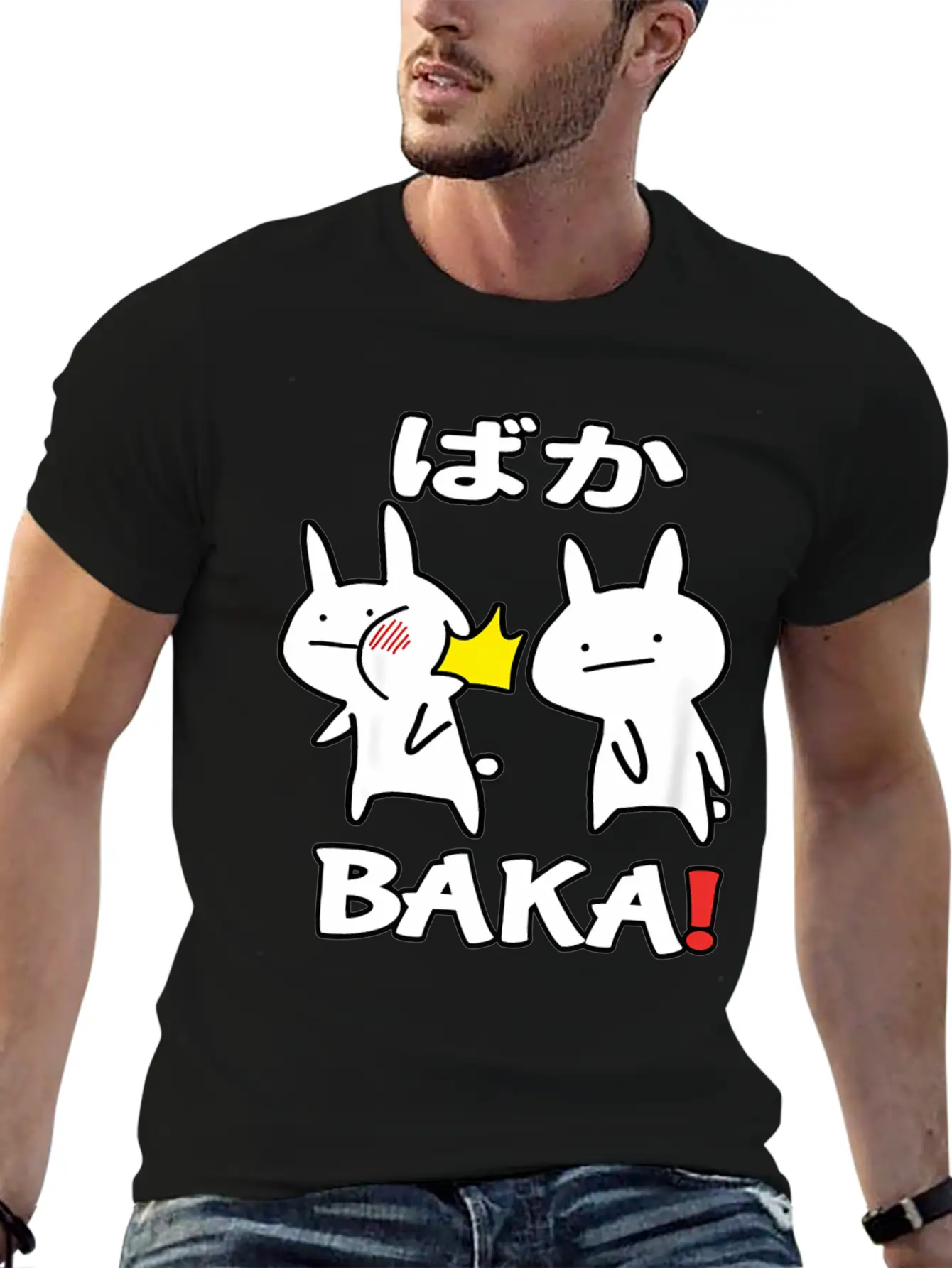 Otaku Japan Anime Baka Rabbit Slap Stylish Everyday T-Shirt – Unisex Basic Cotton Tee