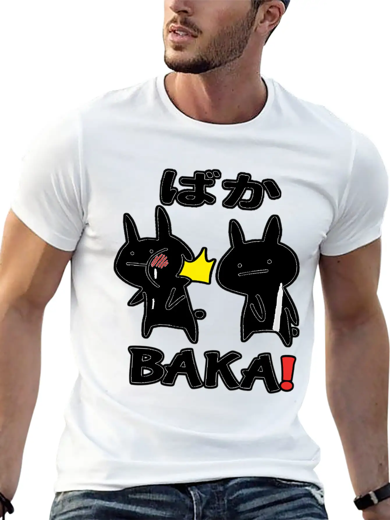 Otaku Japan Anime Baka Rabbit Slap Stylish Everyday T-Shirt – Unisex Basic Cotton Tee