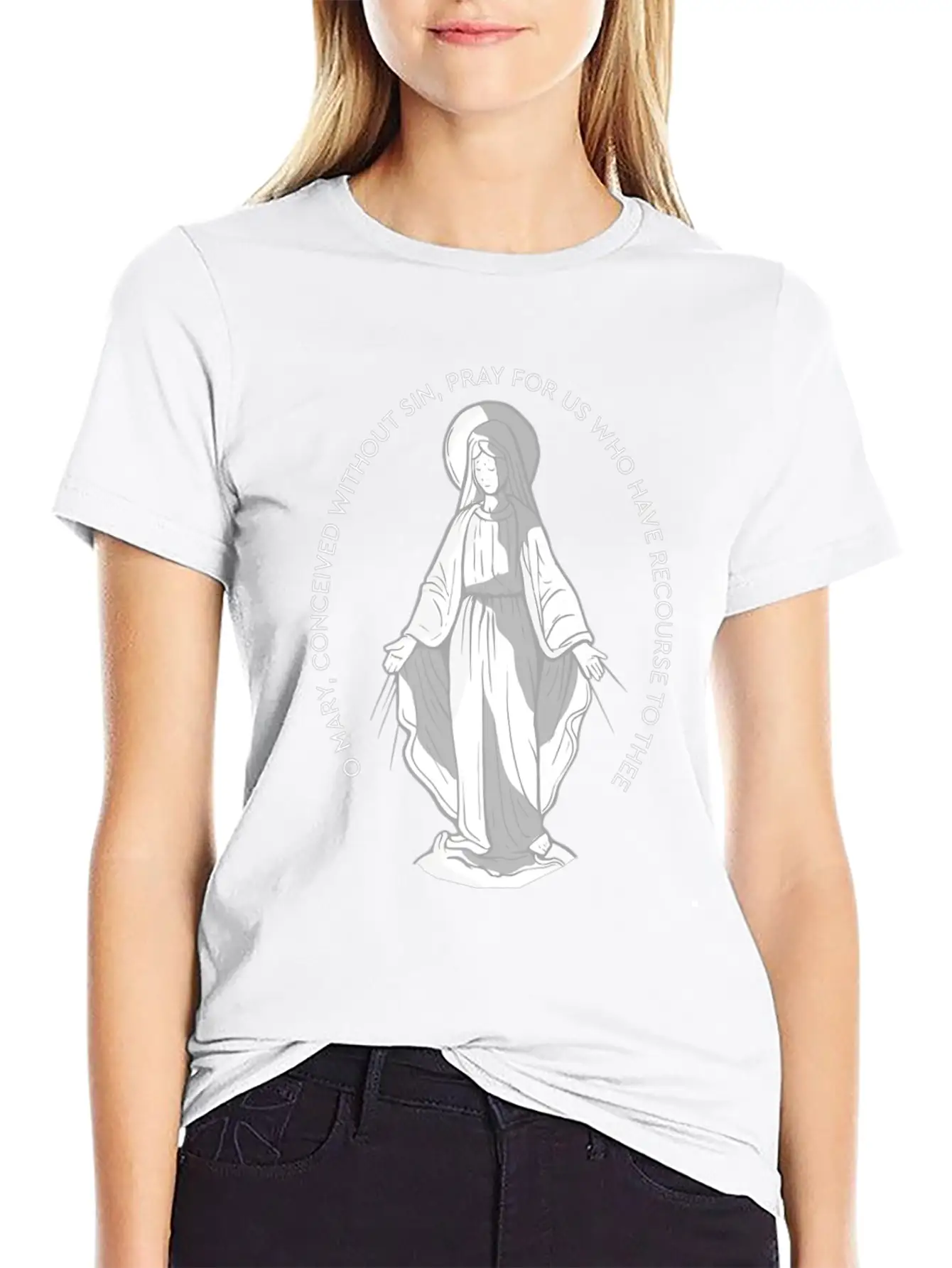 Our Lady Of Grace Medal Mary Catholic F Unisex Casual T-Shirt – Clean Design For Daily Comfort