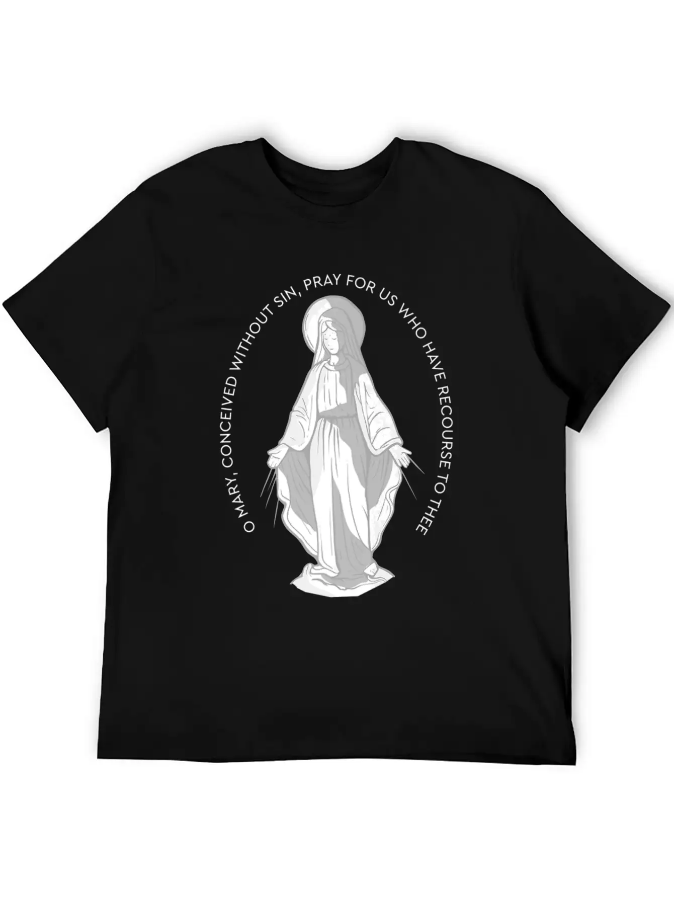 Our Lady Of Grace Medal Mary Catholic F Unisex Casual T-Shirt – Clean Design For Daily Comfort
